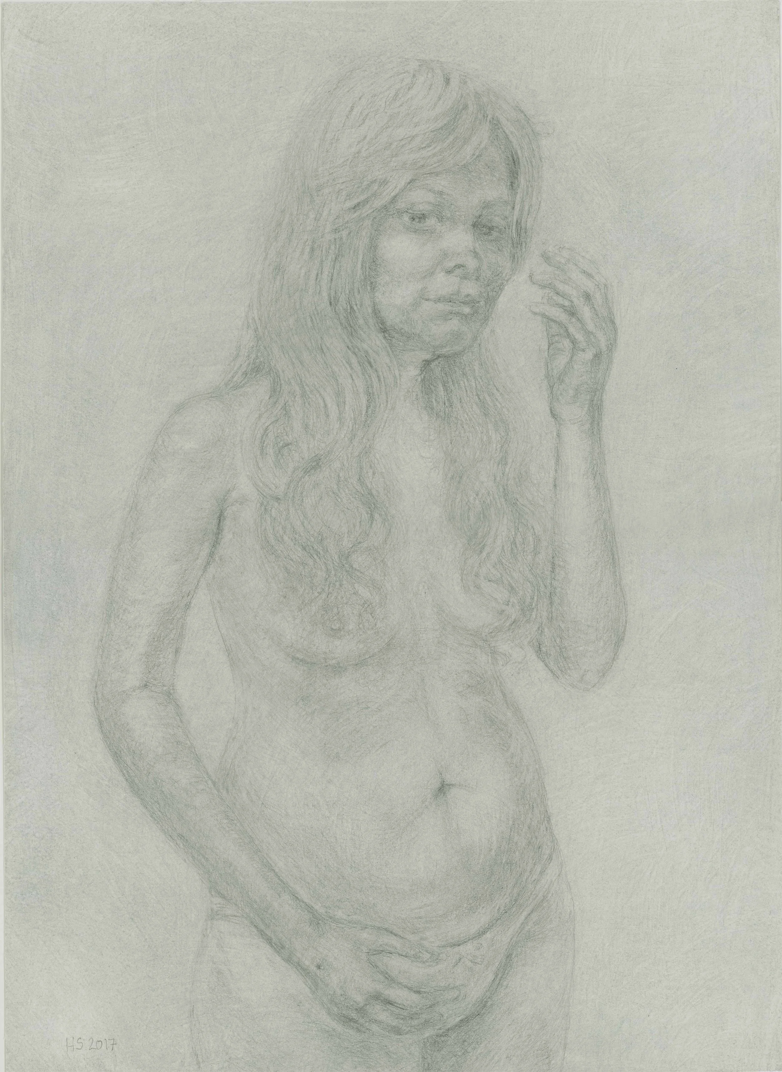 THE GOLDEN GREEN 2017 Pencil on prepared paper 39 x 28 cm