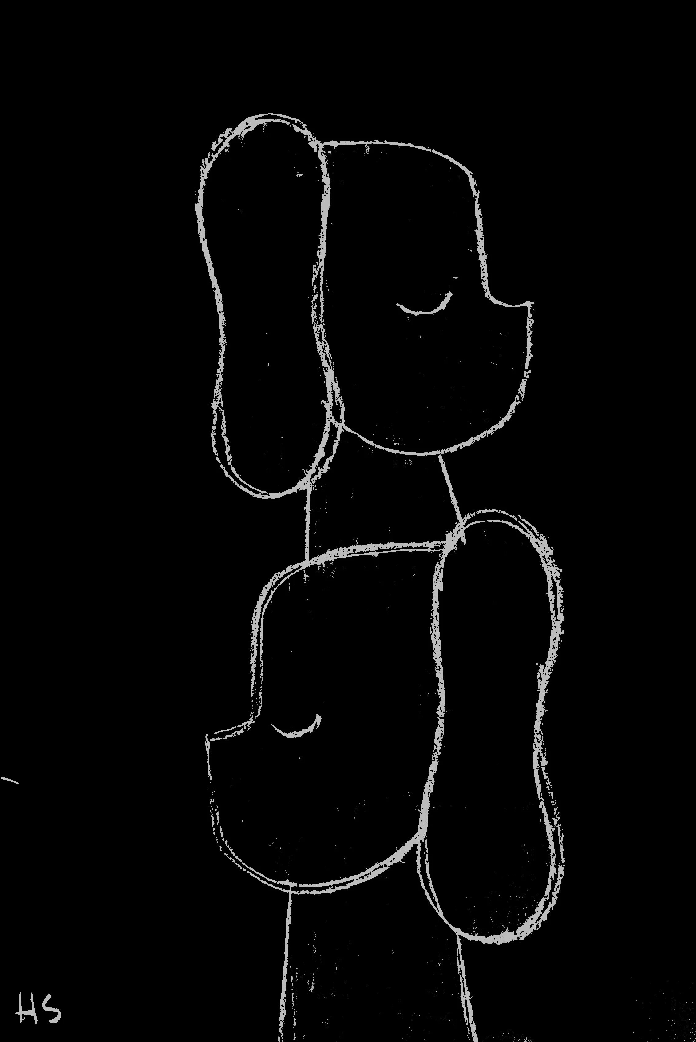 PIGGY BACK BLACK 2026 Archival digital print on paper, original drawing 29.5 x 19.7 cm