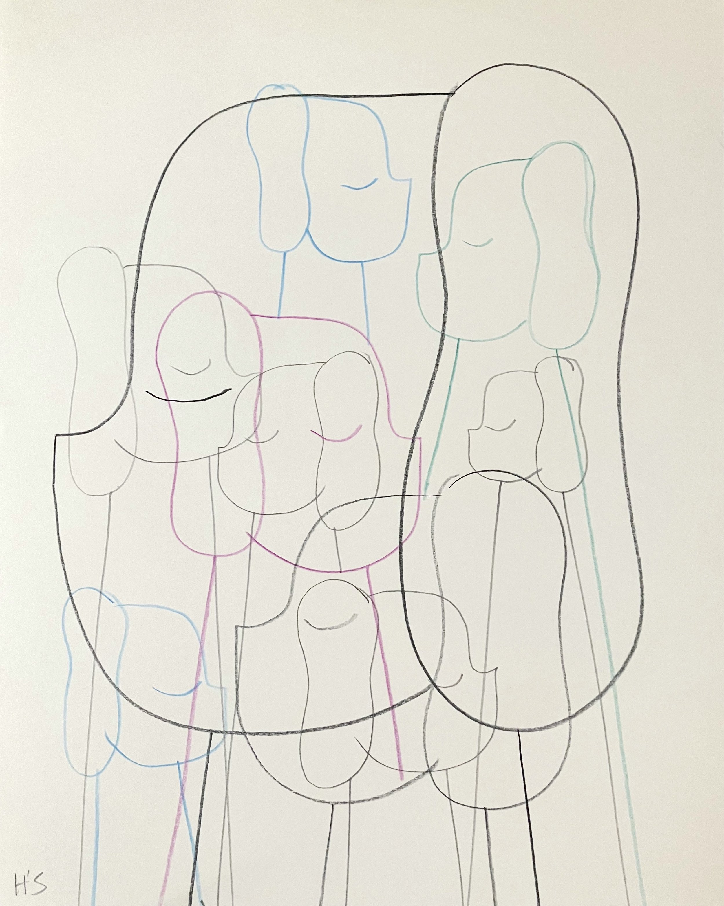 GREY MATTER 2026 Pencil & coloured pencil on paper 37 x 29.6 cm