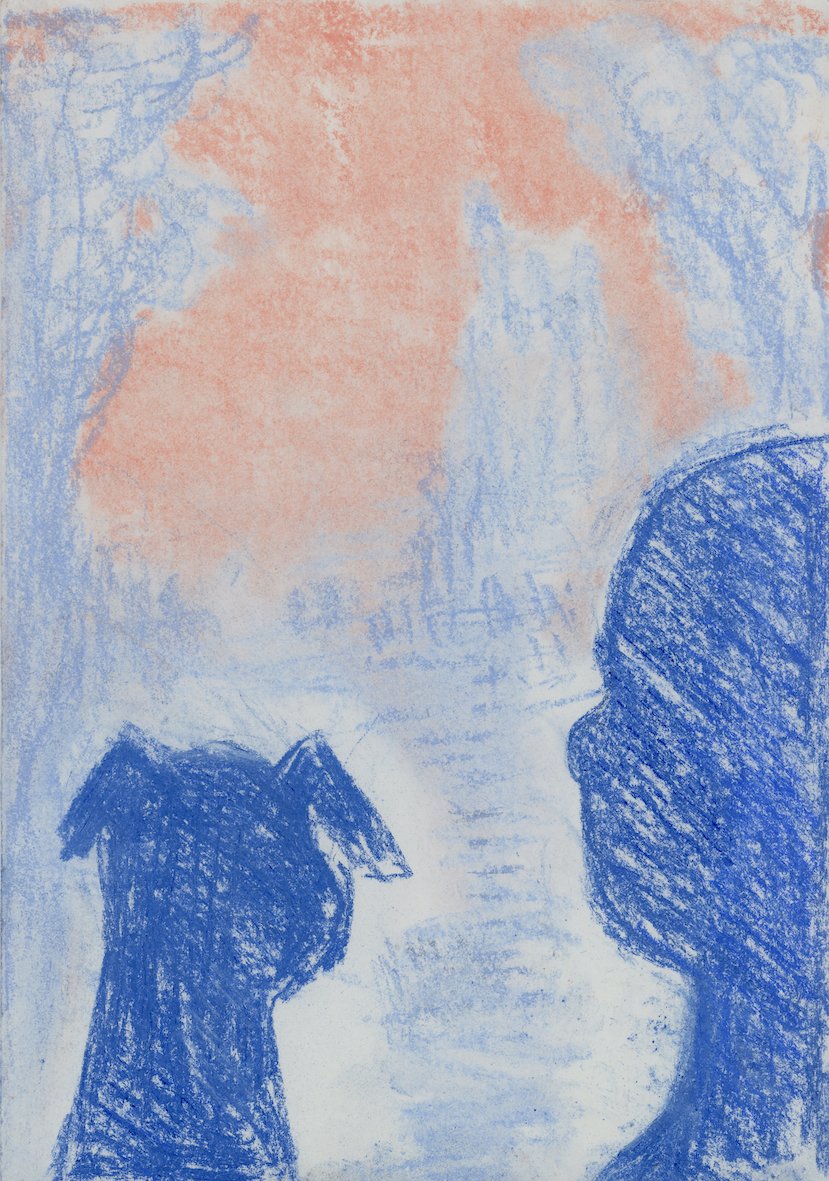 TOGETHER 2023 Pastel on rough paper 29.5 x 21 cm