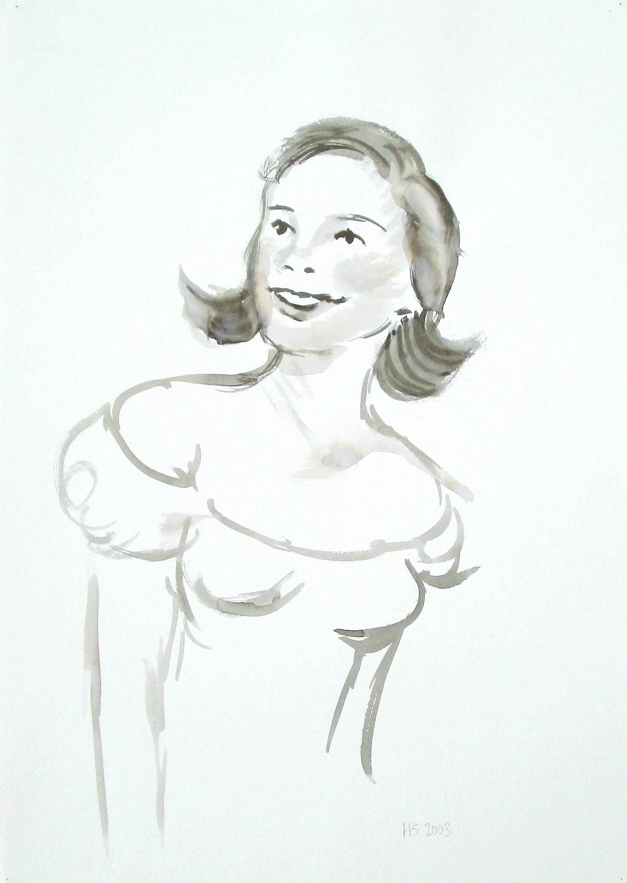 SMILING GIRL 2003 Ink on paper 42 x 29.6 cm