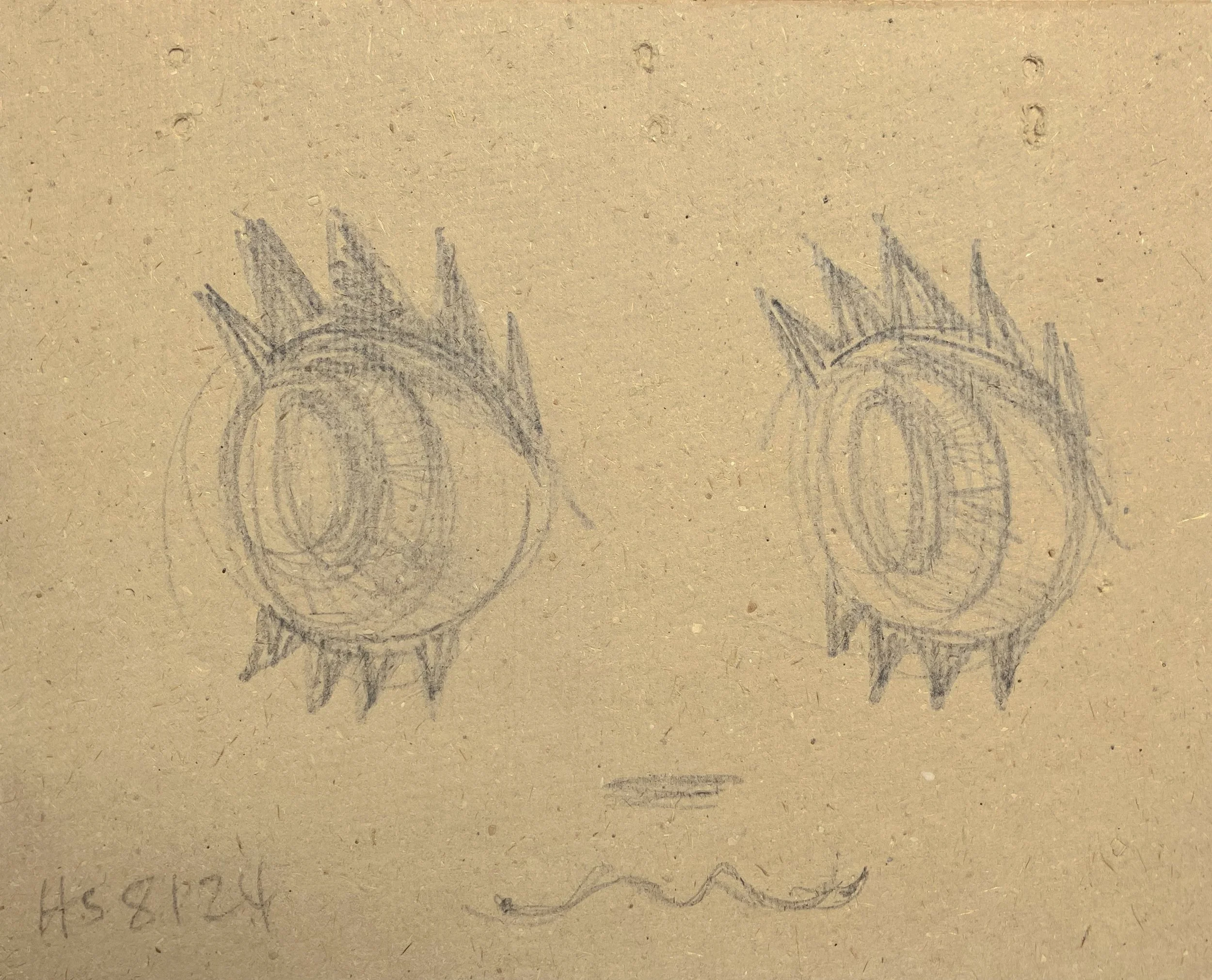 EXTREME CLOSE UP 2024 Pencil on found paper 21.5 x 17.5 cm