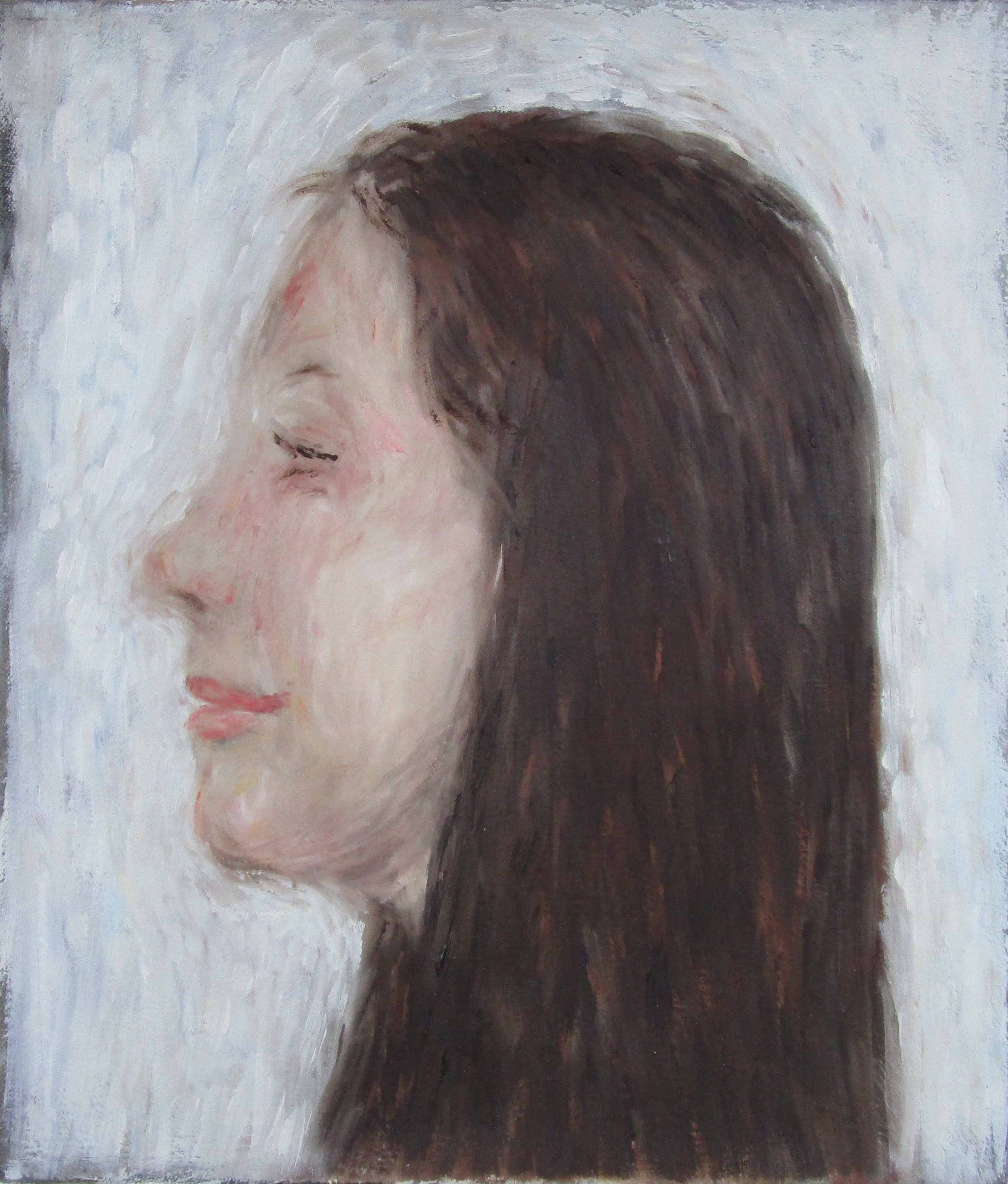 PINK PROFILE 2003 Oil on canvas 36 x 30.5 cm (14 x 12 inches) 