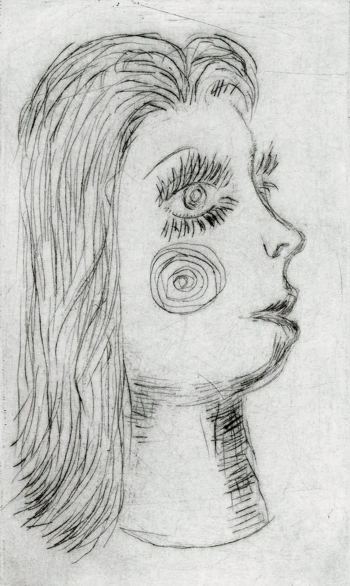 BIG EYELASHES Etching on Fabriano paper 12 x 7 cms 2014