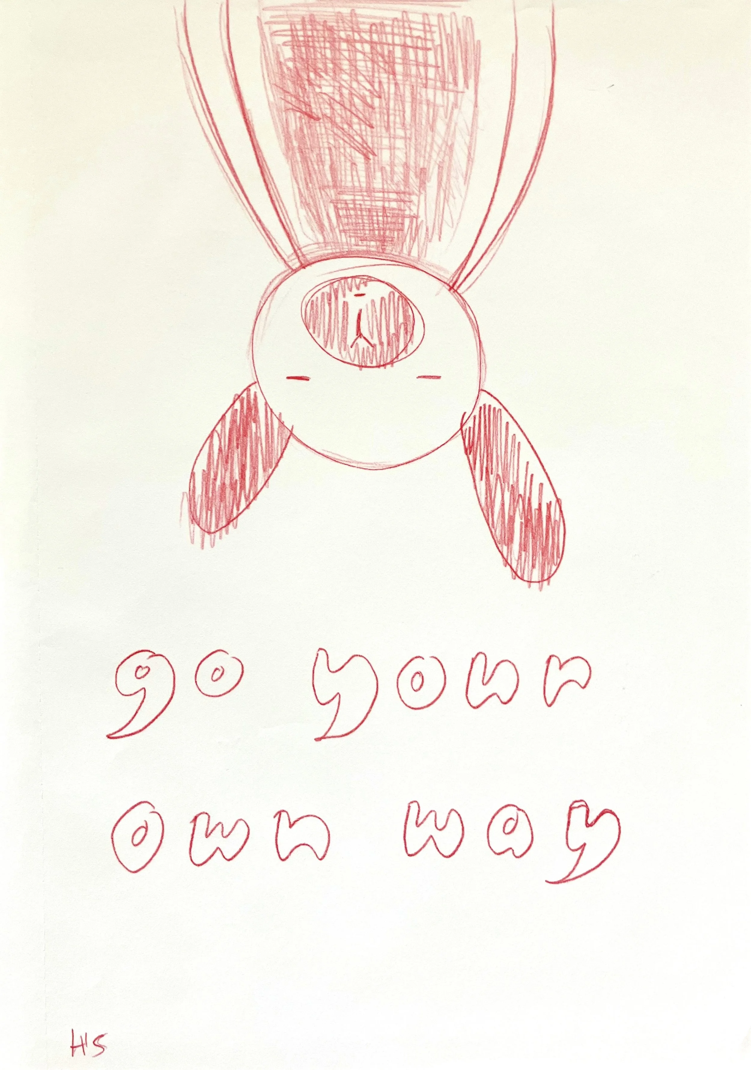 YOUR OWN WAY 2025 Wax pigment transfer monotype on paper 29.5 x 21 cm