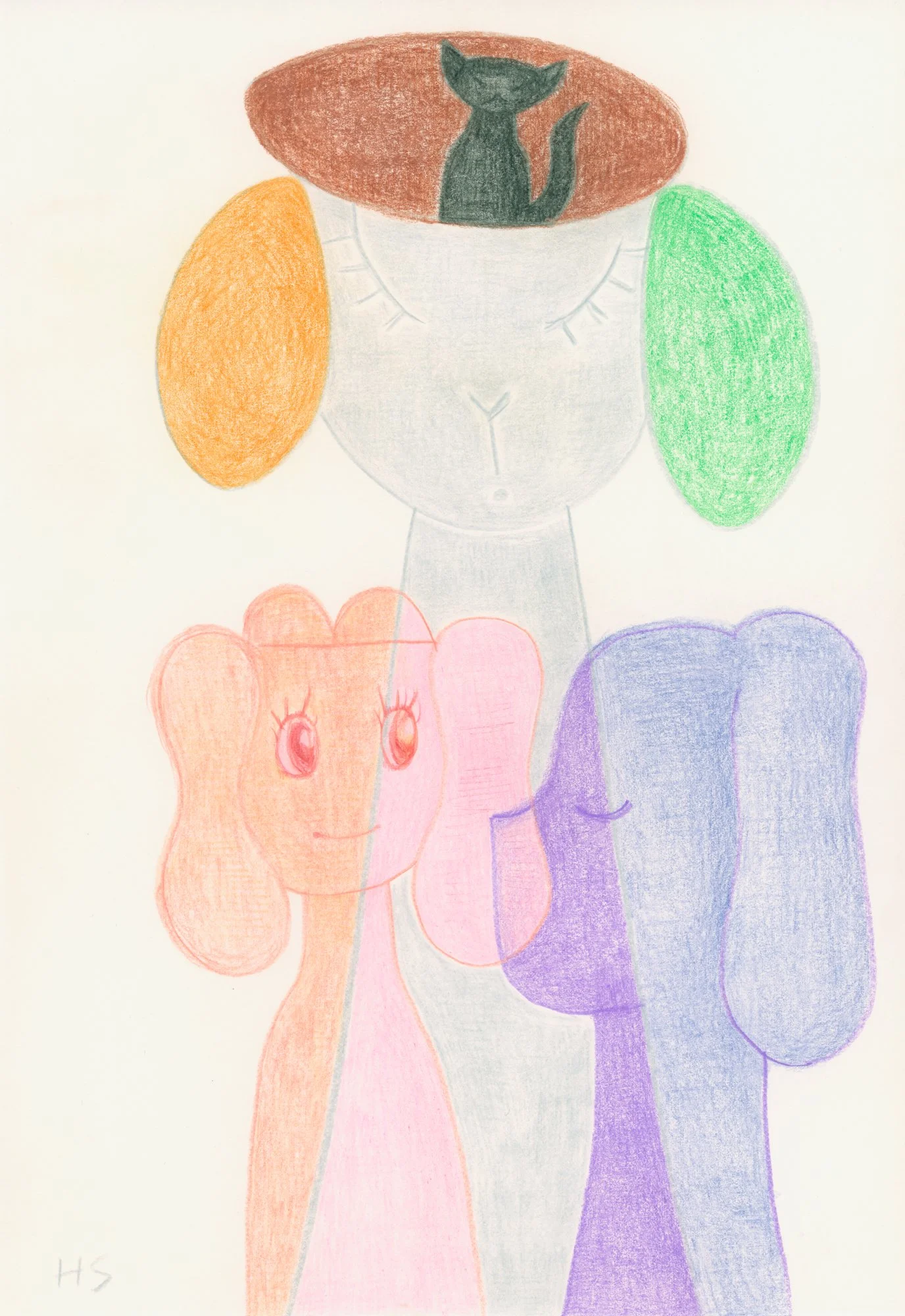 SOME OF THEM 2024 Coloured pencil on paper 29.5 x 20.8 cm