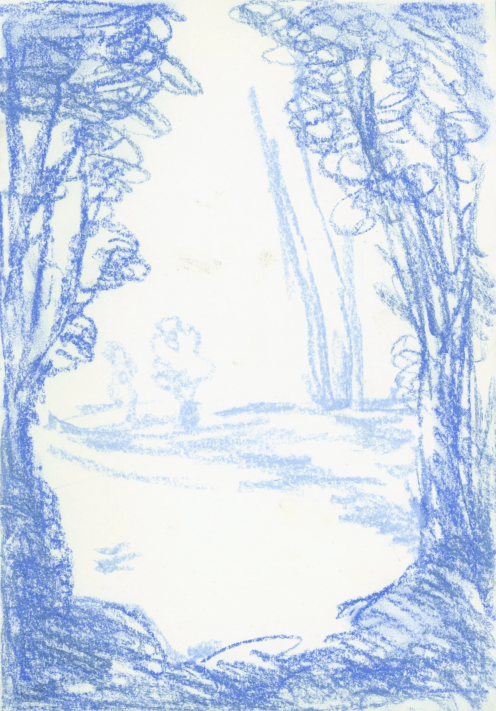 FOREST GLADE 2023 Pastel on rough paper 29.5 x 21 cm