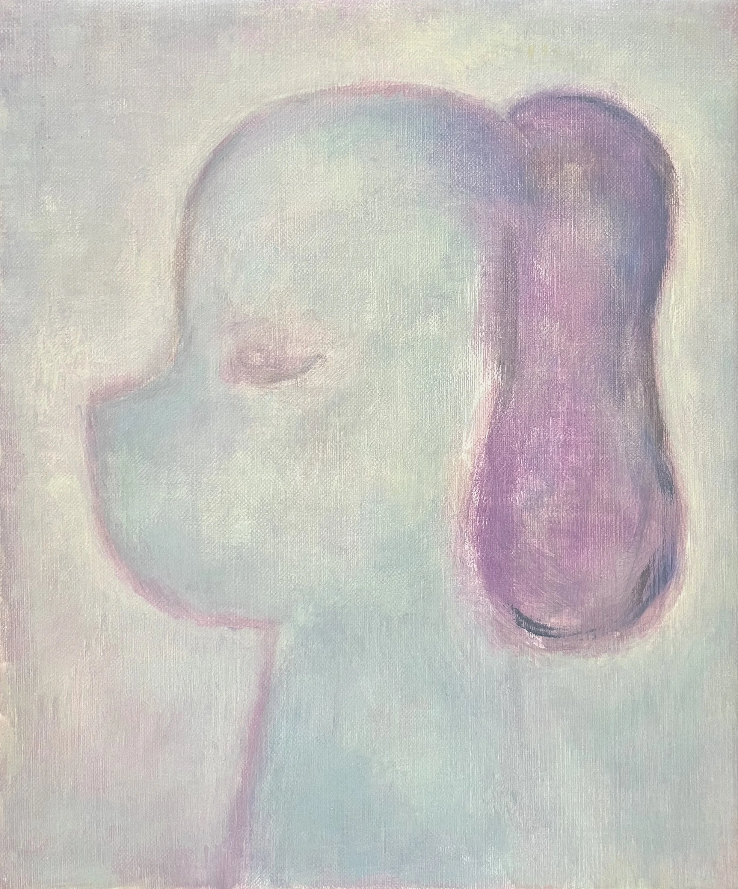 SUNNY IN PURPLE 2024 Oil on linen 30.5 x 25.3 cm (12 x 10 in)