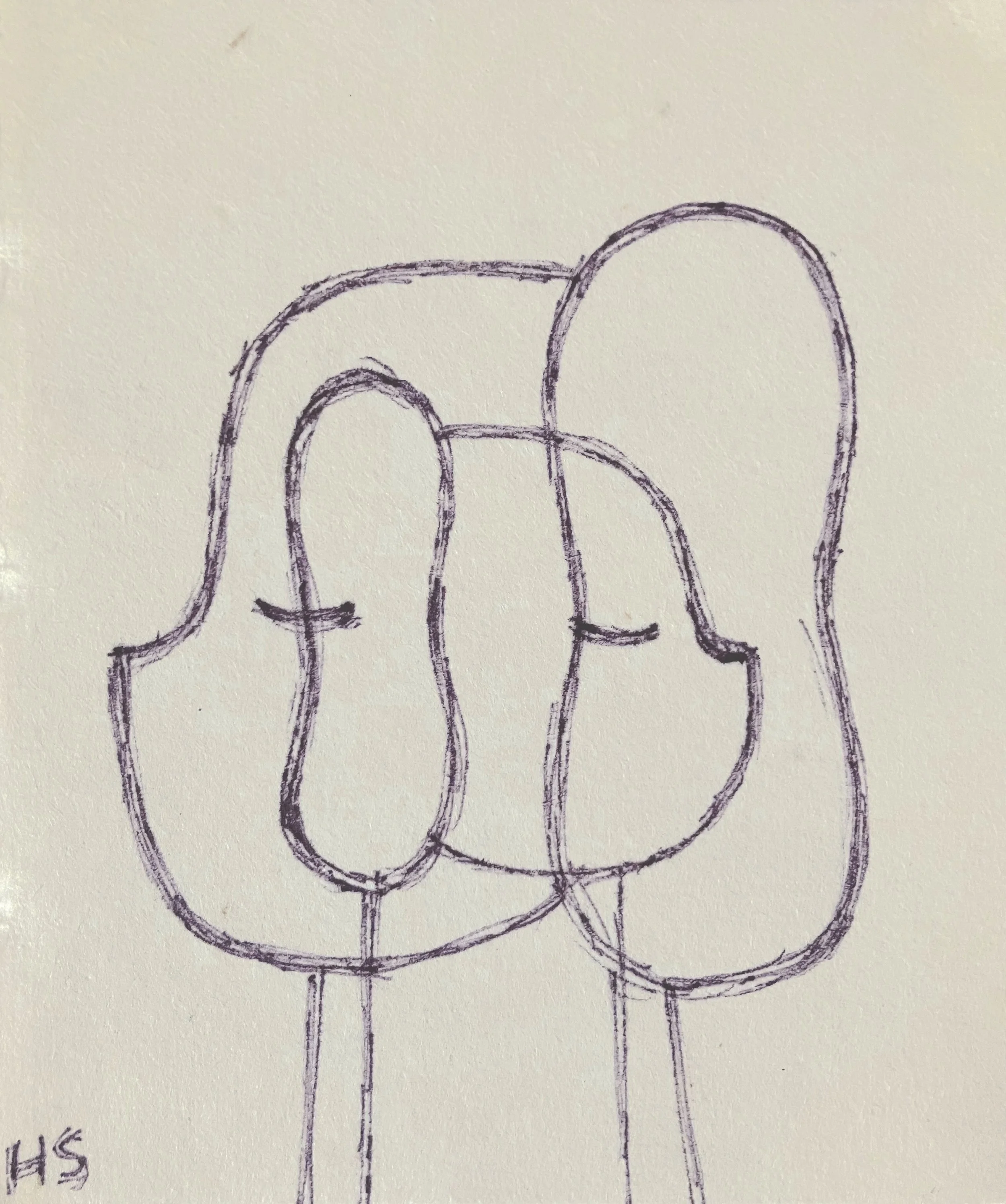 CLOWN 2025 Felt pen on found paper 14.2 x 12 cm