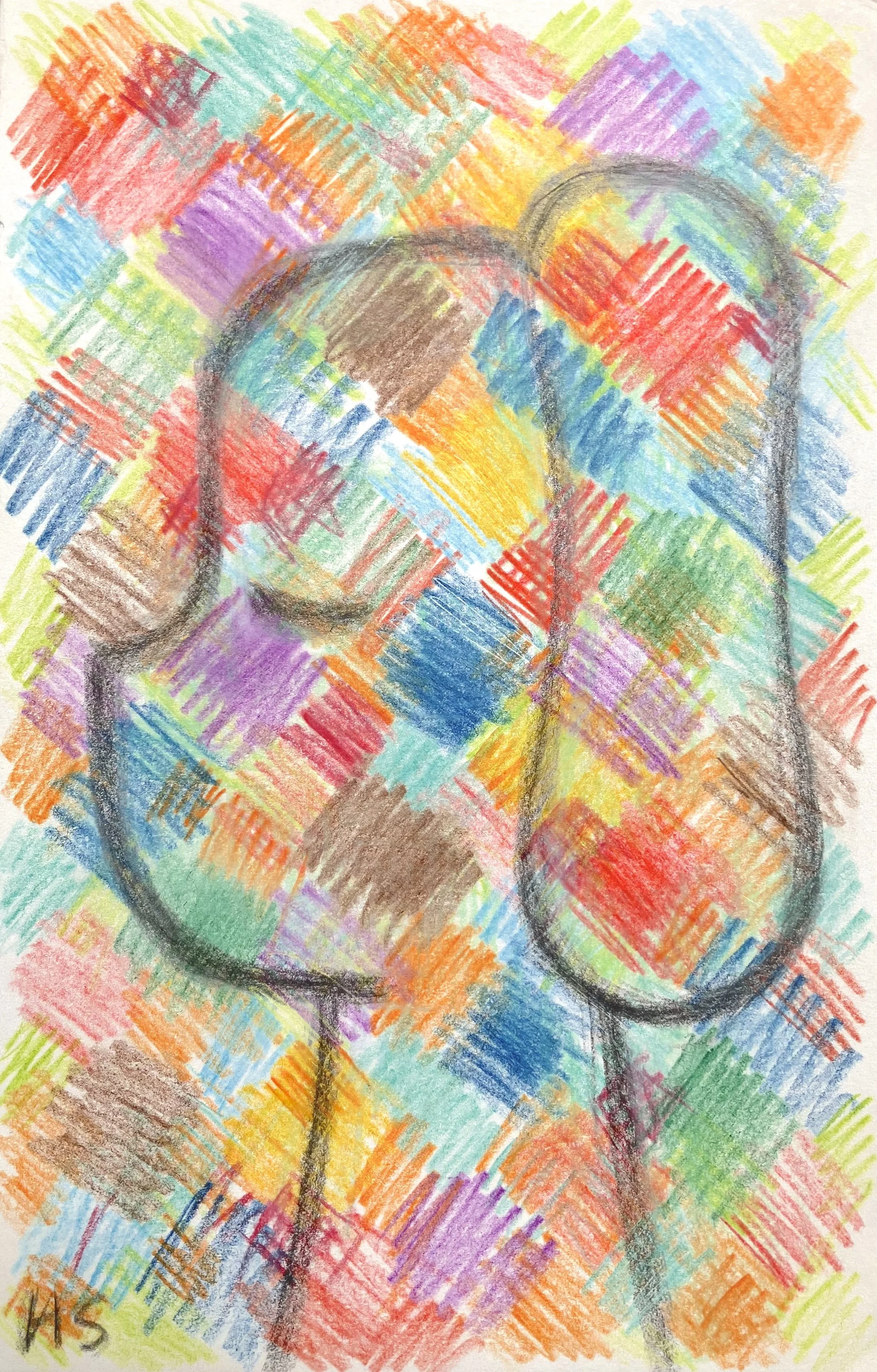 MULTI PATCH SUNNY 2025 Coloured pencil on paper 20.5 x 13 cm