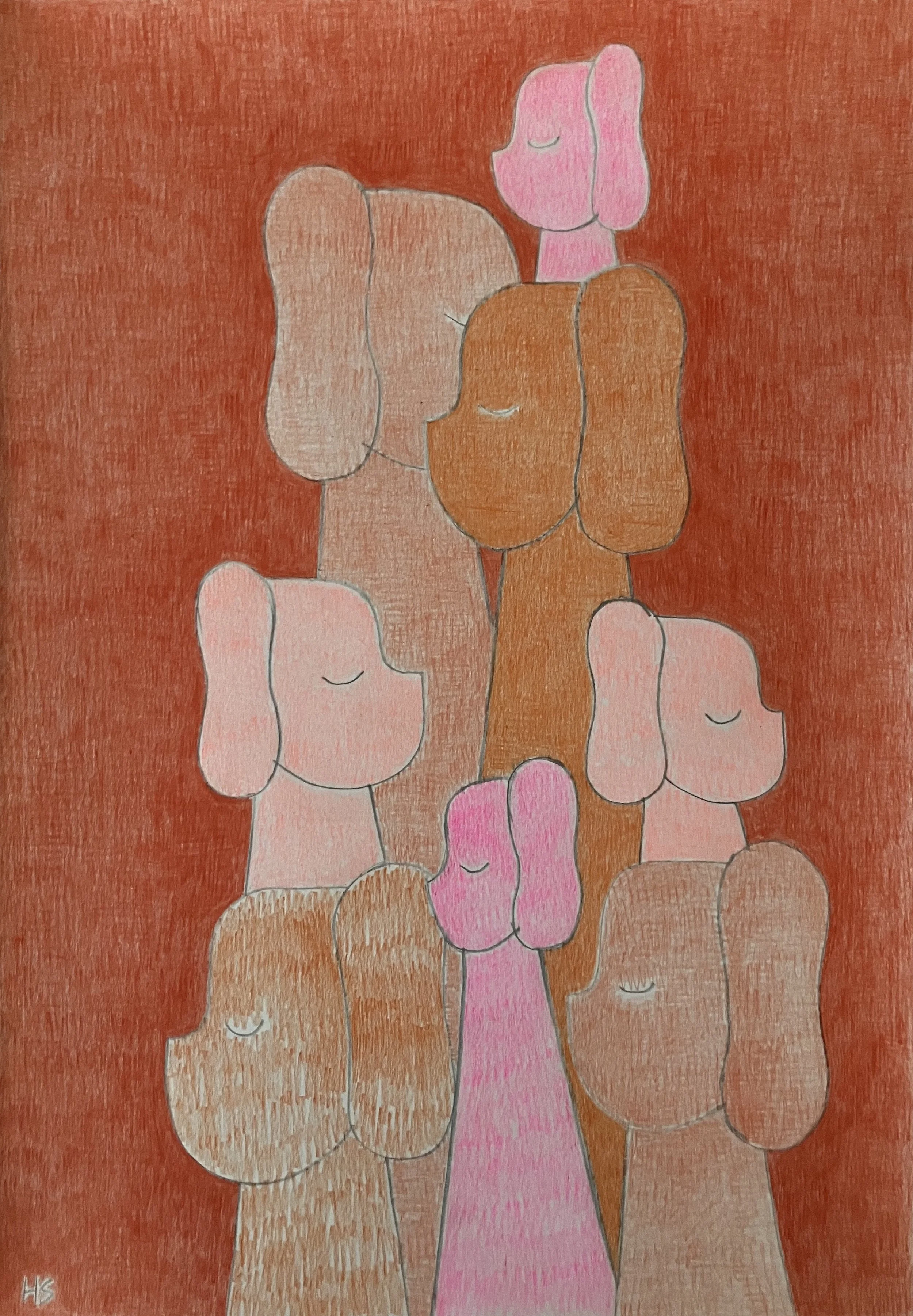 SIDEWALK SUNNY 2026 Pencil & coloured pencil on paper 42 x 29.5 cm