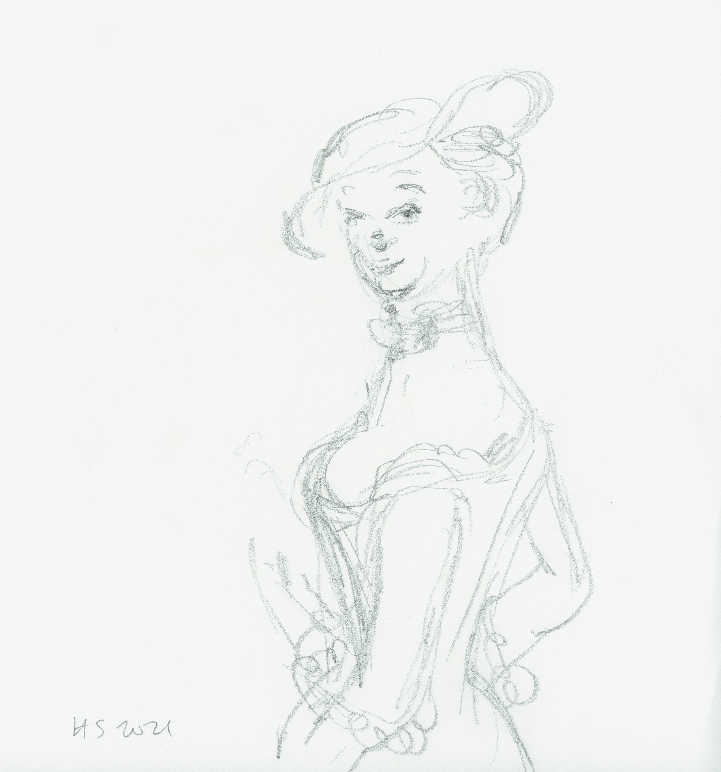 AFTER THE SWING 2 2021 Pencil on paper 21 x 19.5 cm