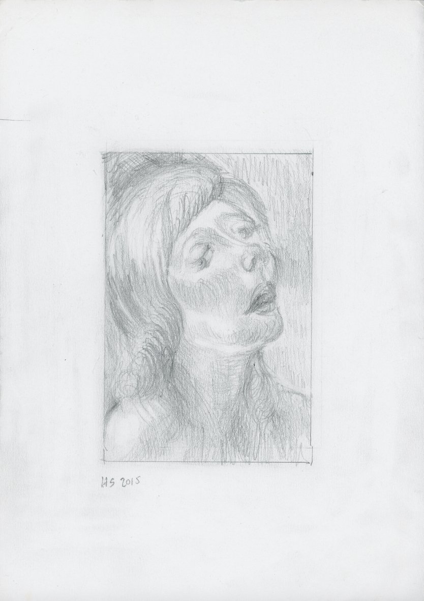 WOMAN LOOKING 2015 Pencil on paper 29.6 x 21 cm