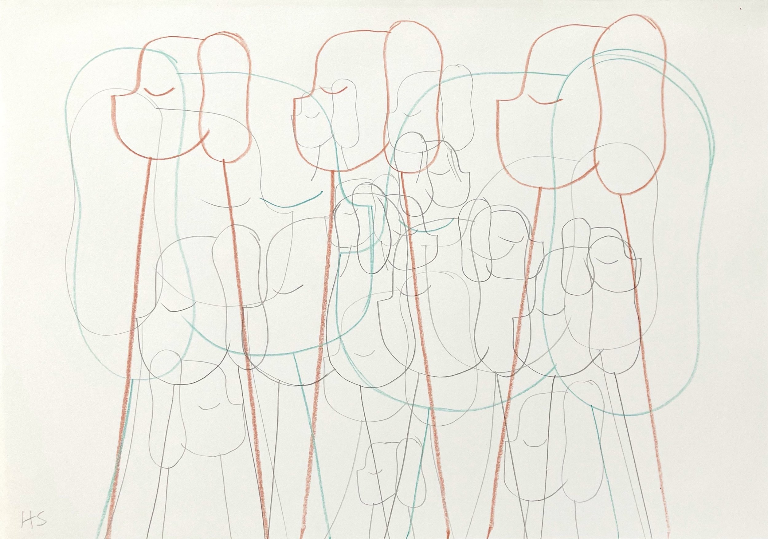 KING MAKER 2026 Pencil & coloured pencil on paper 29.5 x 42 cm