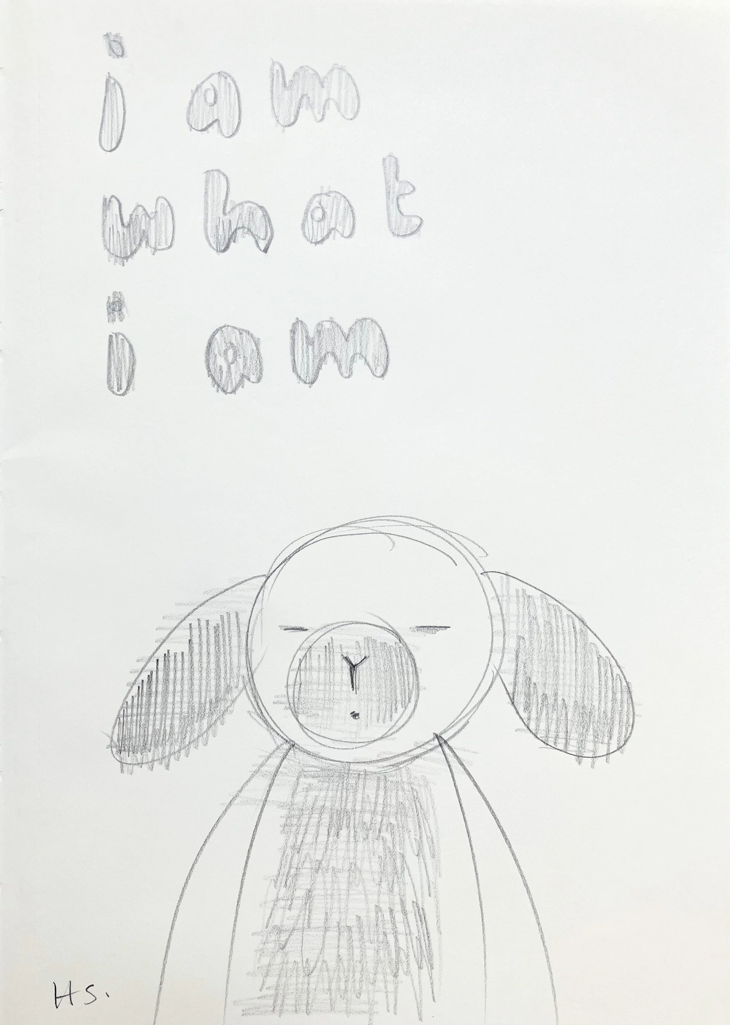 WHAT I AM 2025 Pencil on paper 29.5 x 21 cm
