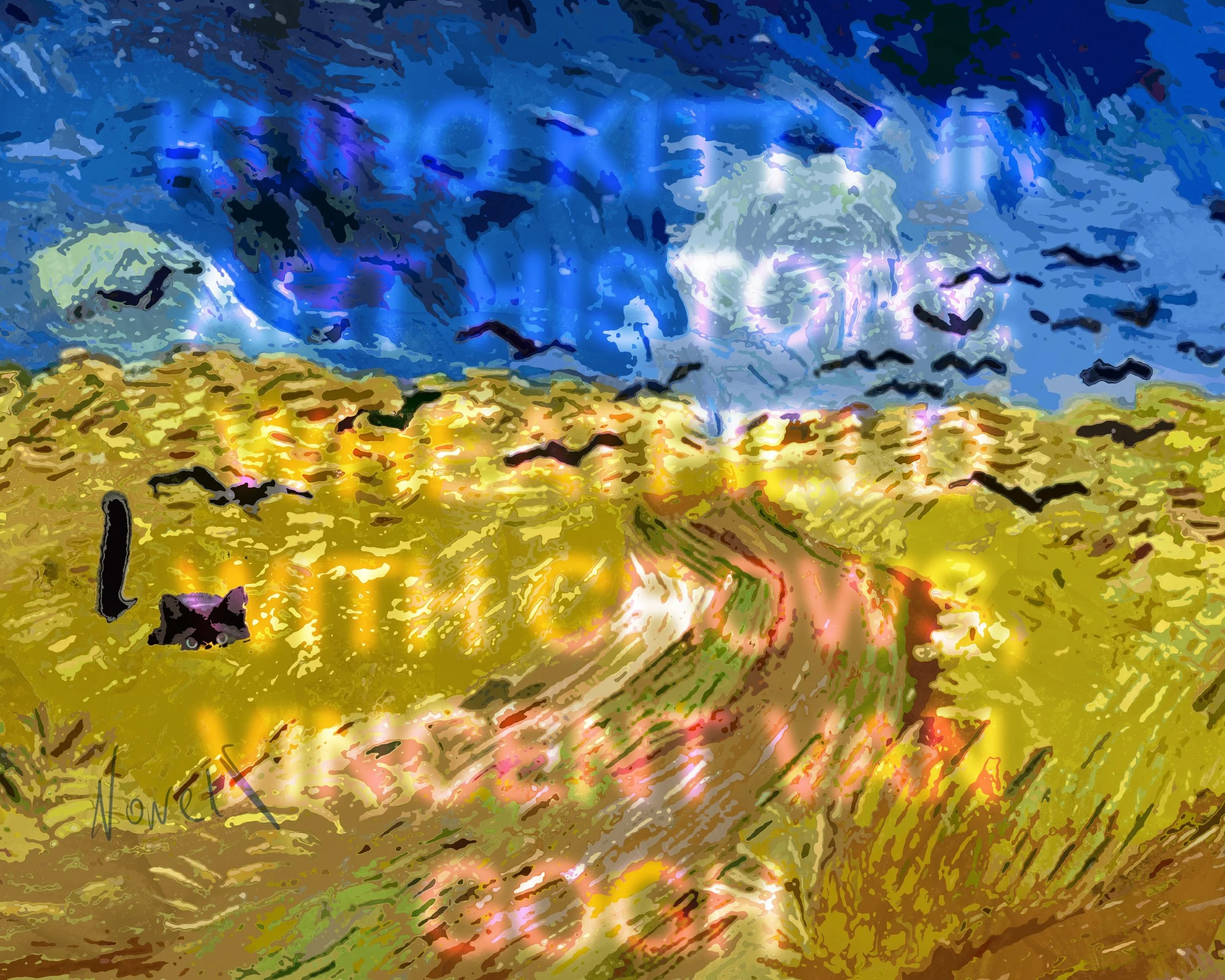 KURO KITTY IN ART HISTORY: WHEATFIELD WITH CROWS, VINCENT VAN GOGH