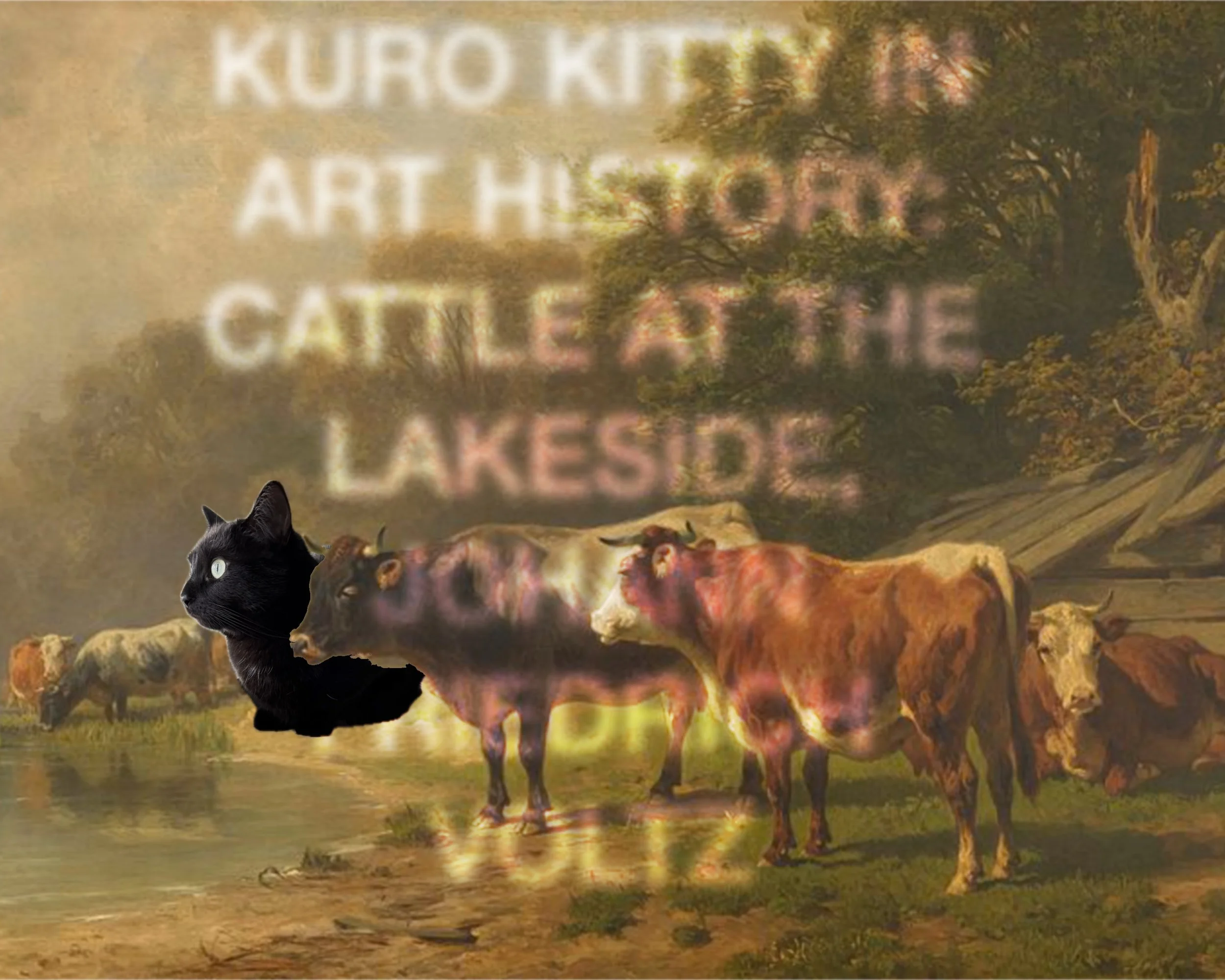 KURO KITTY IN ART HISTORY: CATTLE BY THE LAKESIDE, JOHANN FREIDRICH VOLTZ