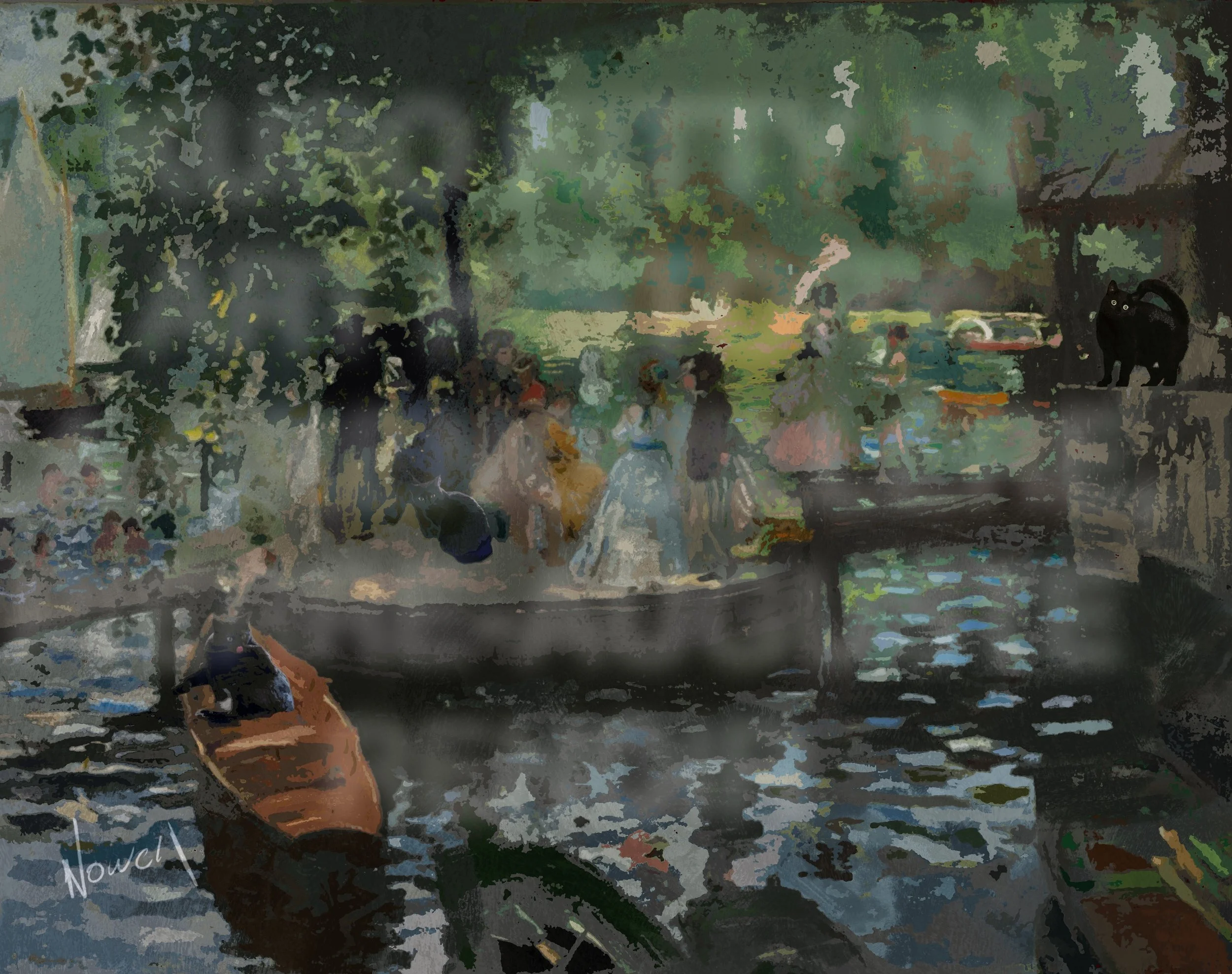 KURO KITTY IN THE CITY: LA GRENOUILLÈRE, PIERRE AUGUSTE RENOIR