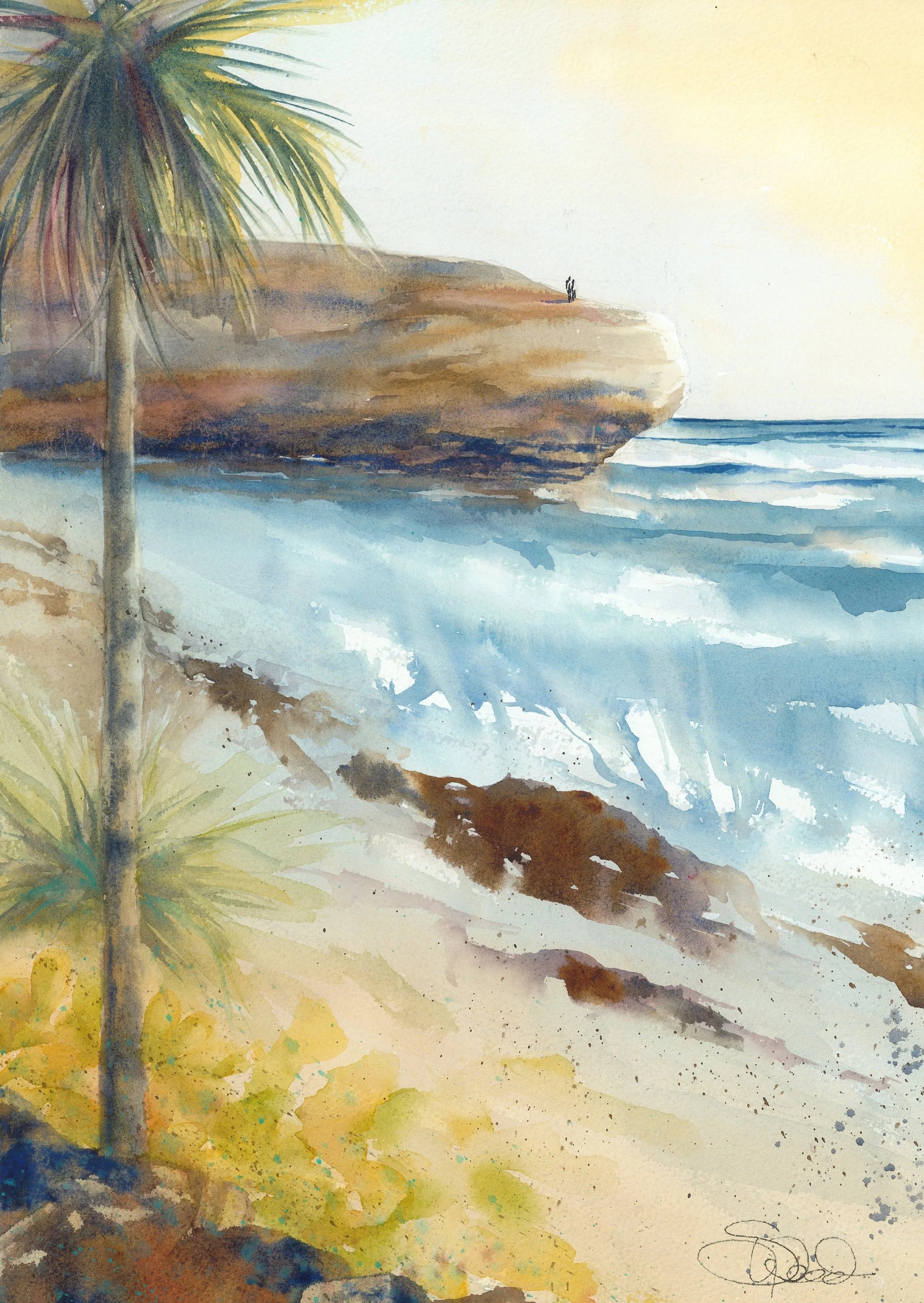  Shipwreck Beach 
 Poipu, Kauai
 20 in x 14 in (51 cm x 36 cm)
 Watercolor