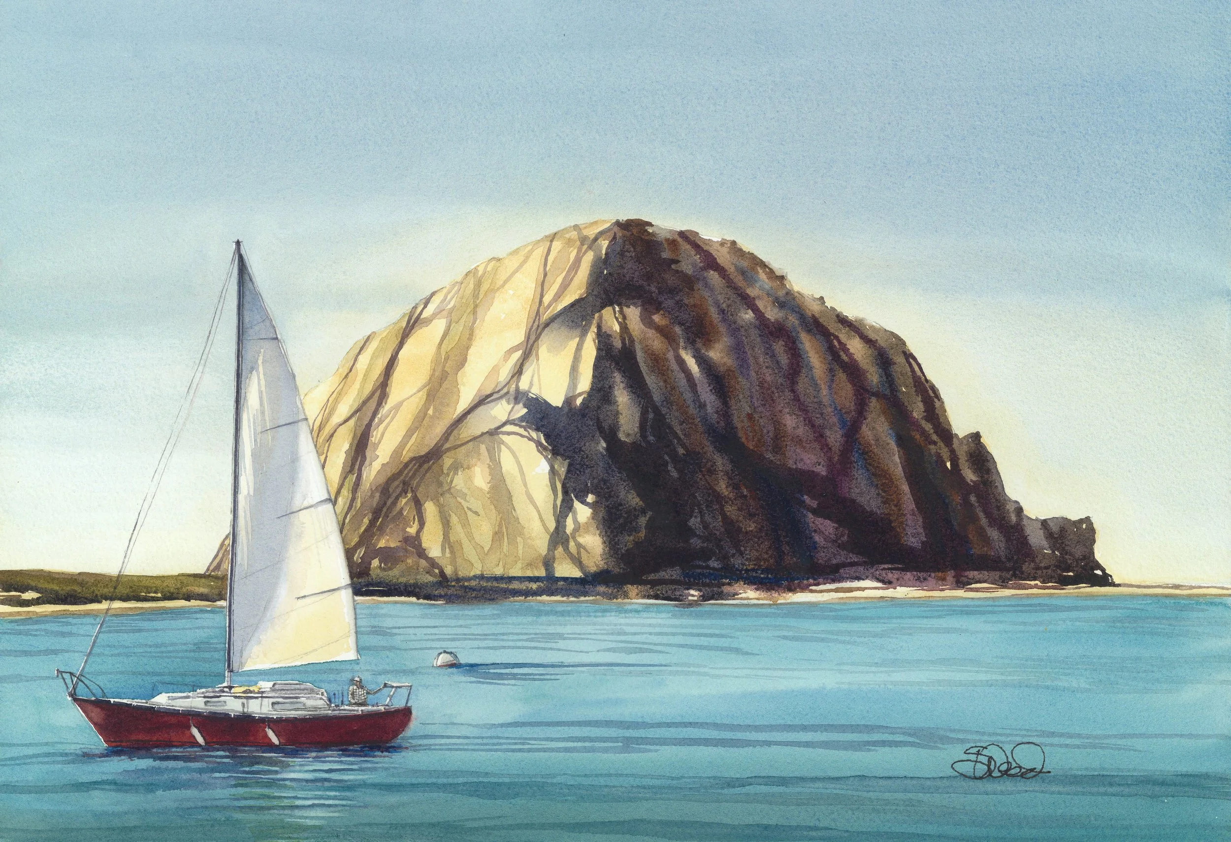  Heading Home 
 Morro Bay, California
 13 in x 19 in (33 cm x 48 cm)
 Watercolor