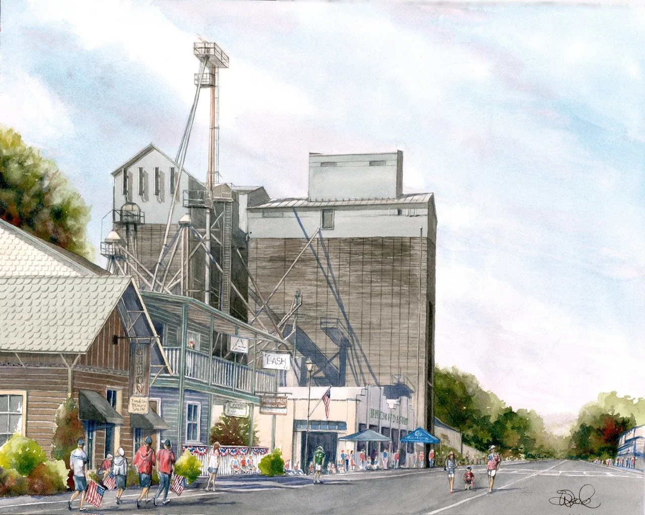  Templeton Feed & Grain 
 Main Street, Templeton, California
 16 in x 20 in (41 cm x 51 cm)
 Watercolor
 original   SOLD  
 prints available