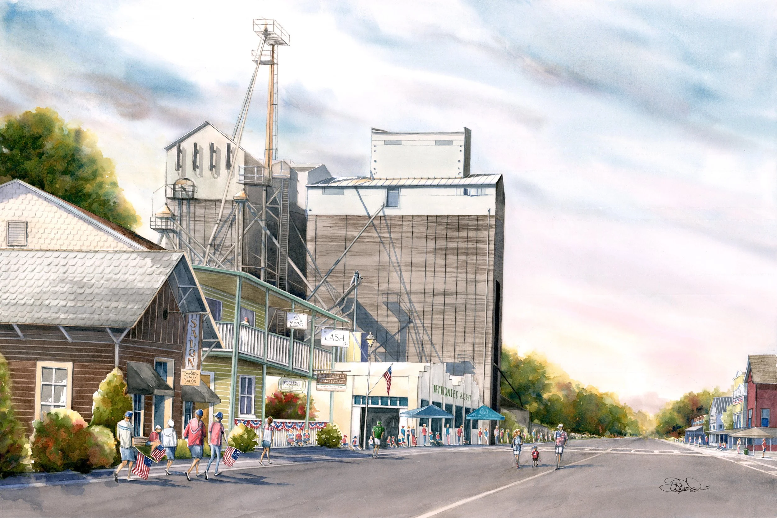  Templeton Feed & Grain II 
 Main Street, Templeton, California
 20 in x 30 in (51 cm x 76 cm)
 Watercolor
 original   SOLD  
 prints available