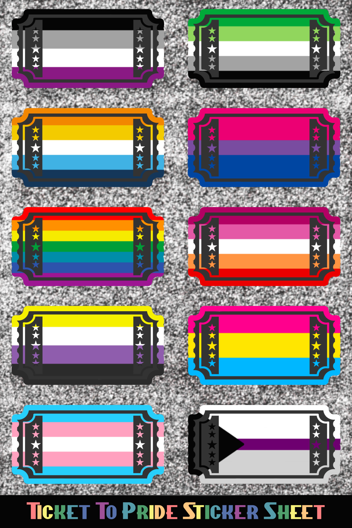 Ticket To Pride Vinyl Sticker Sheet