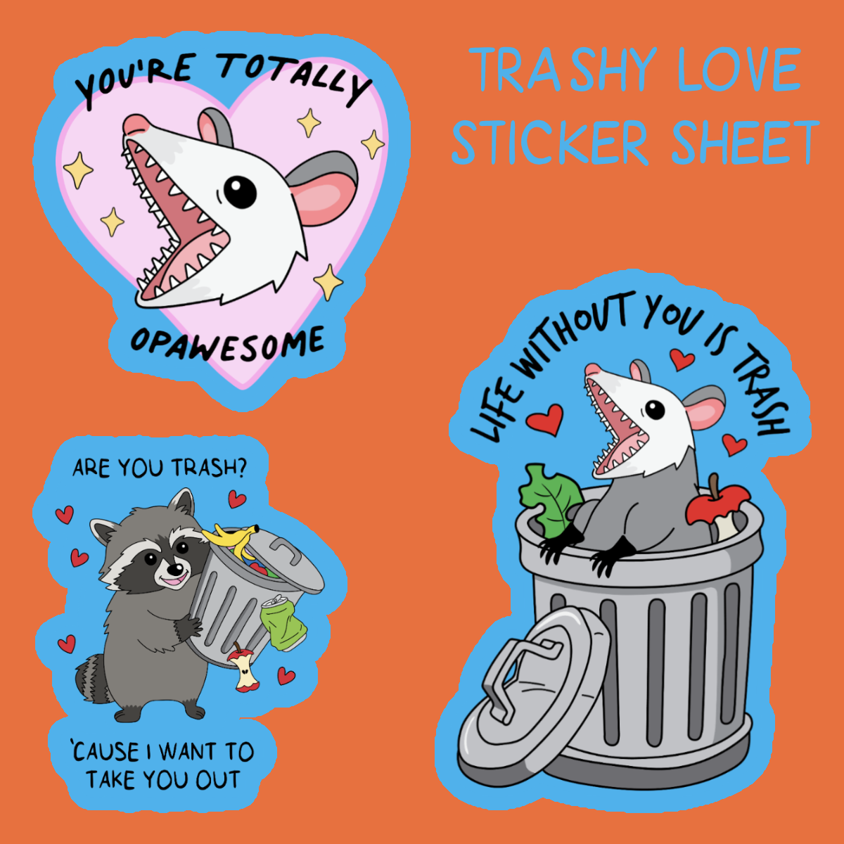 Trashy Love Vinyl Sticker Sheet