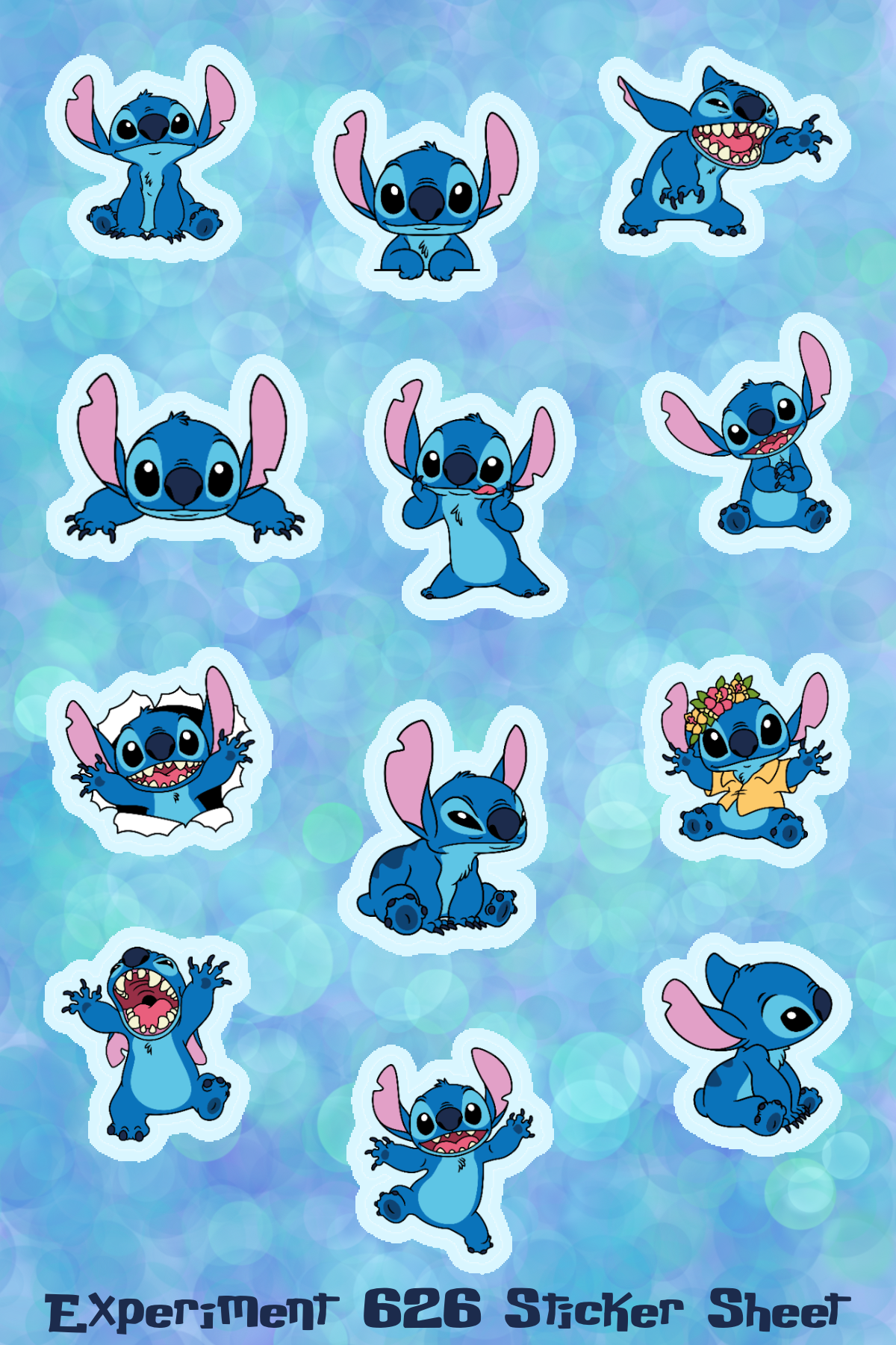 Blue Alien Vinyl Sticker Sheet