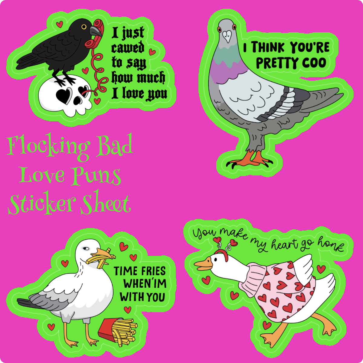 Flocking Bad Puns Vinyl Sticker Sheet