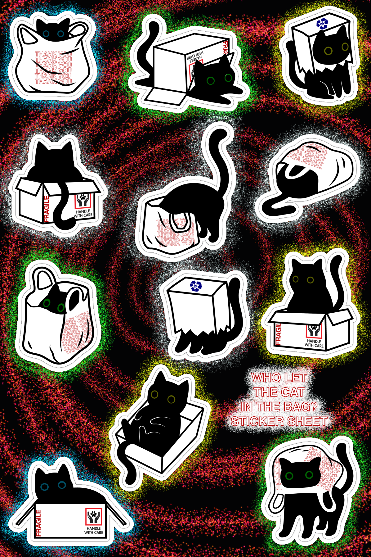 Box Cats Vinyl Sticker Sheet