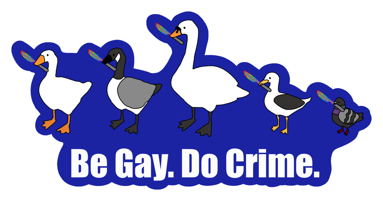 Be Gay Do Crime Birds Vinyl Sticker