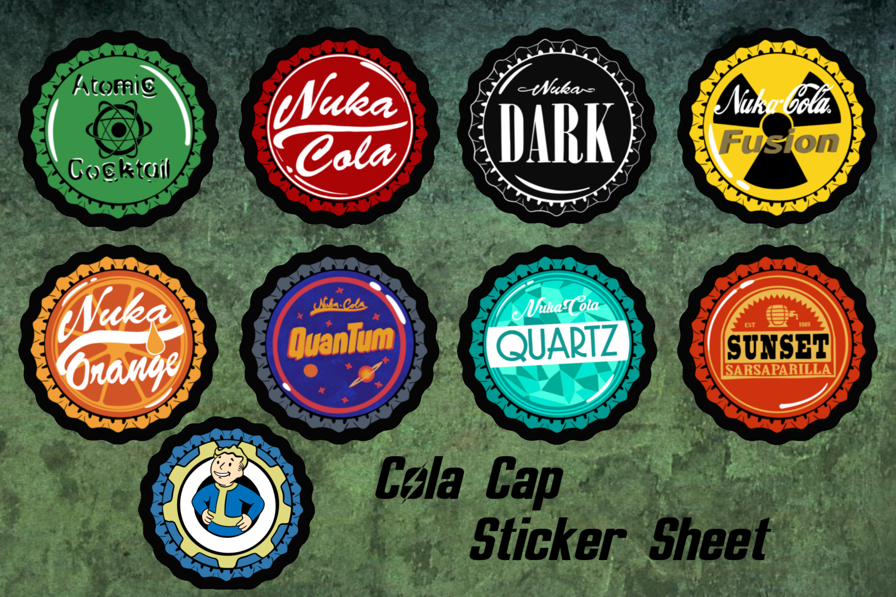 Cola Caps Vinyl Sticker Sheet