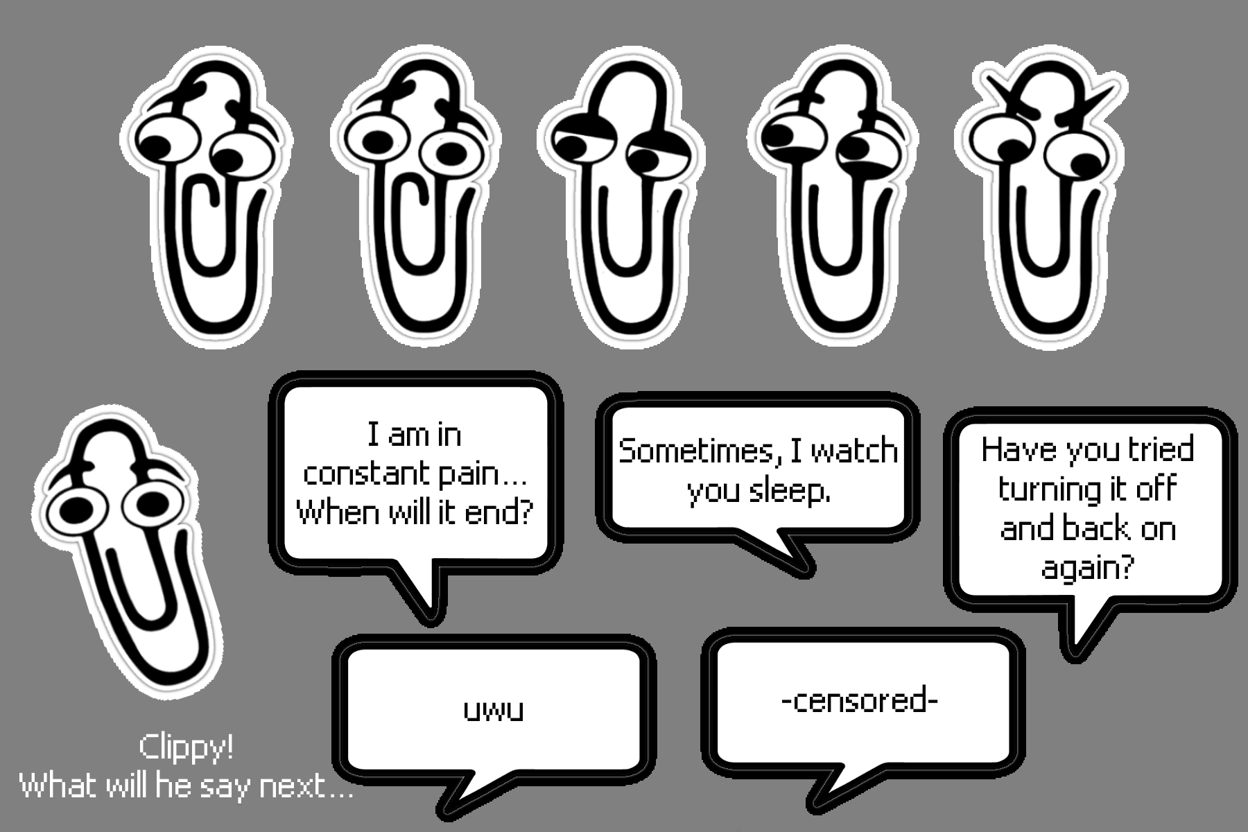 Clippy Quotes Vinyl Sticker Sheet
