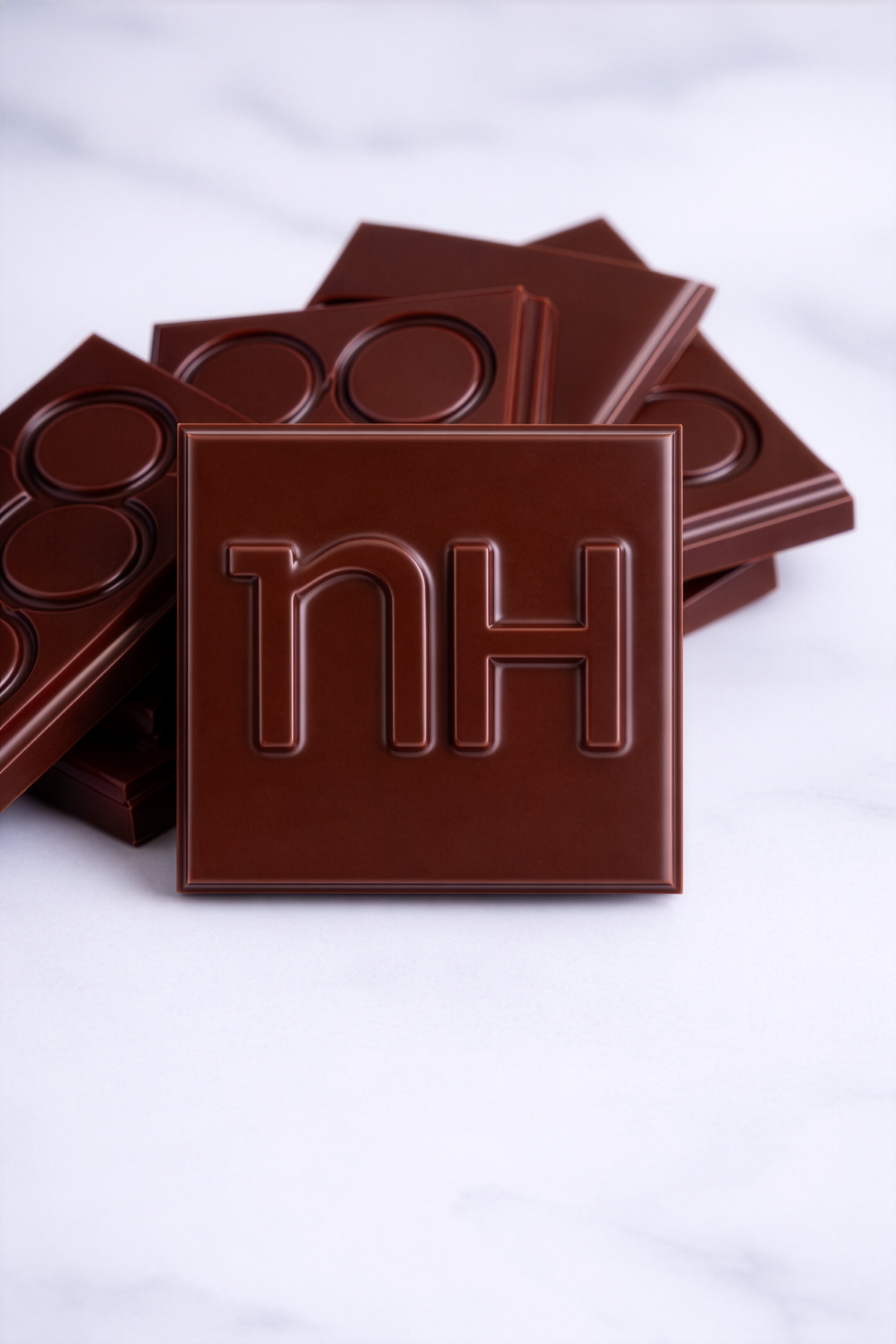 Barra de chocolate con las palabras 'thank you' en relieve