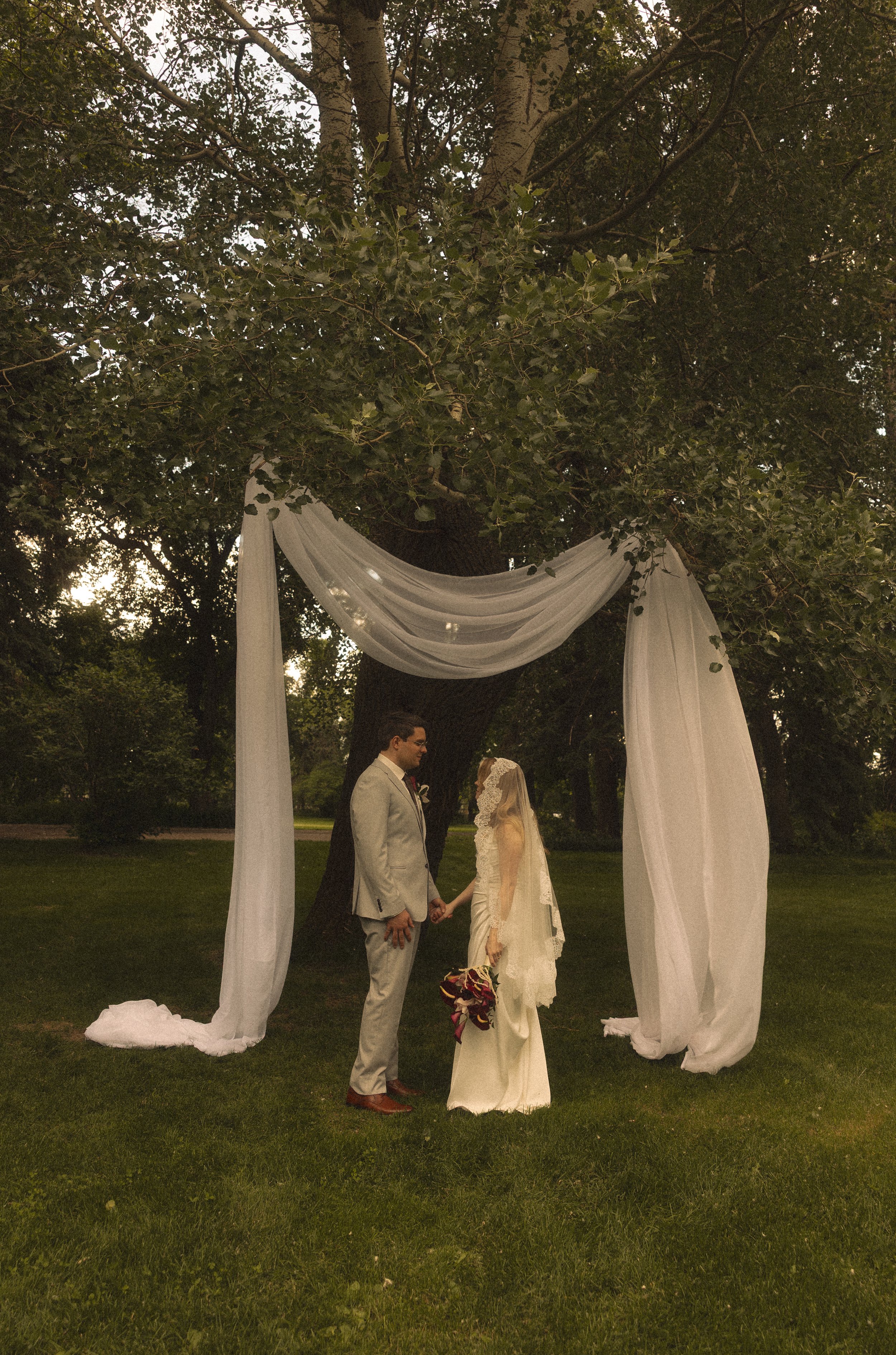 bride and groom at the norland historic estate