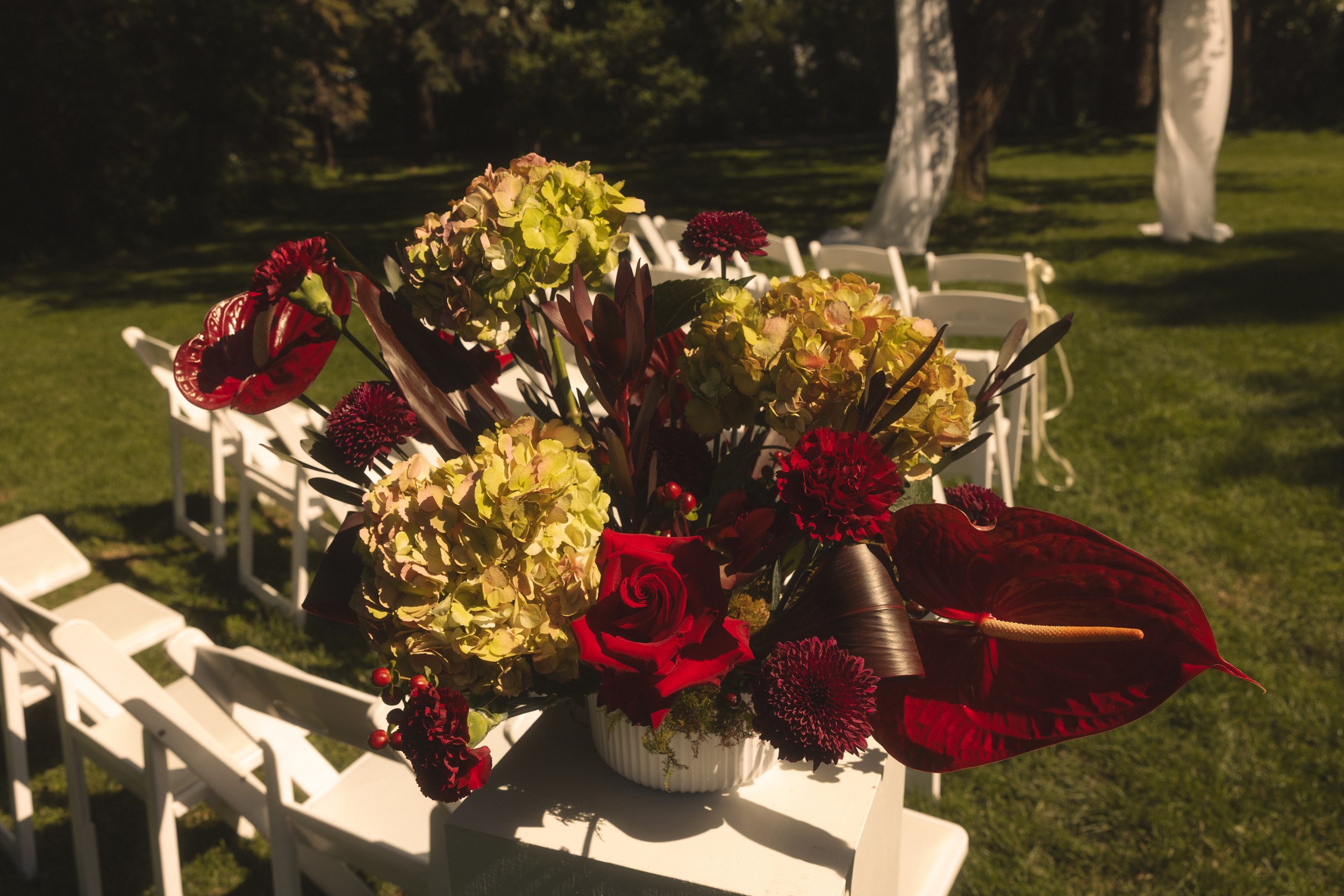 ceremony florals at the norland historic estate