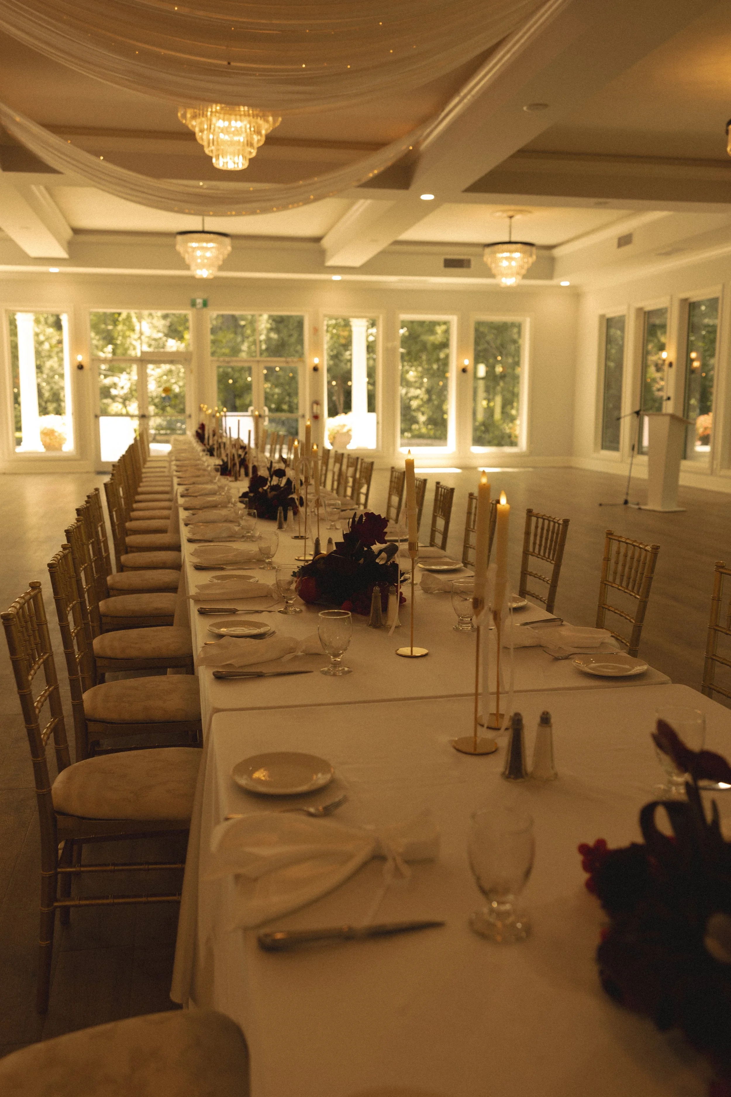 reception setup at the norland historic estate