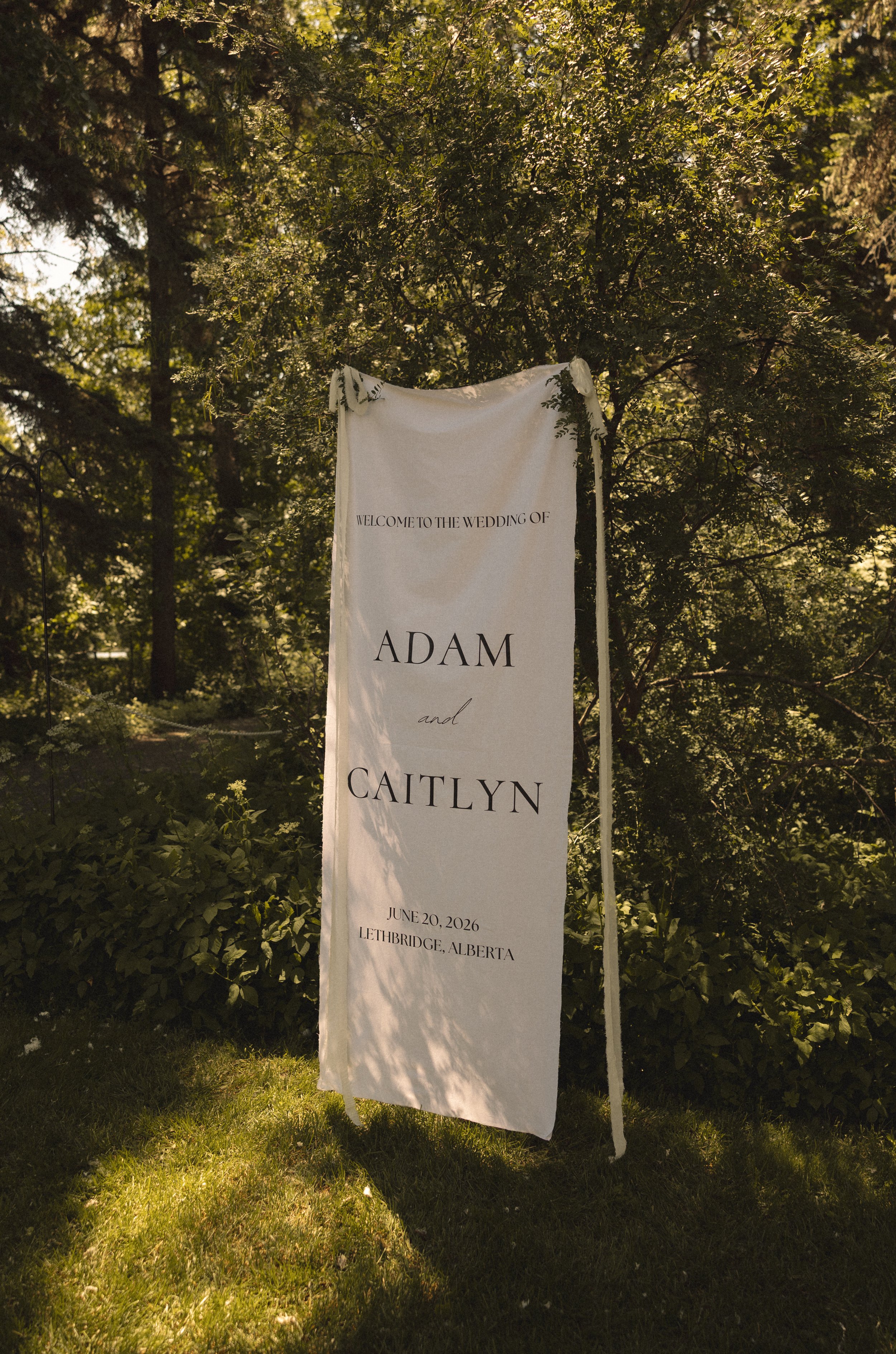 fabric cloth wedding welcome sign