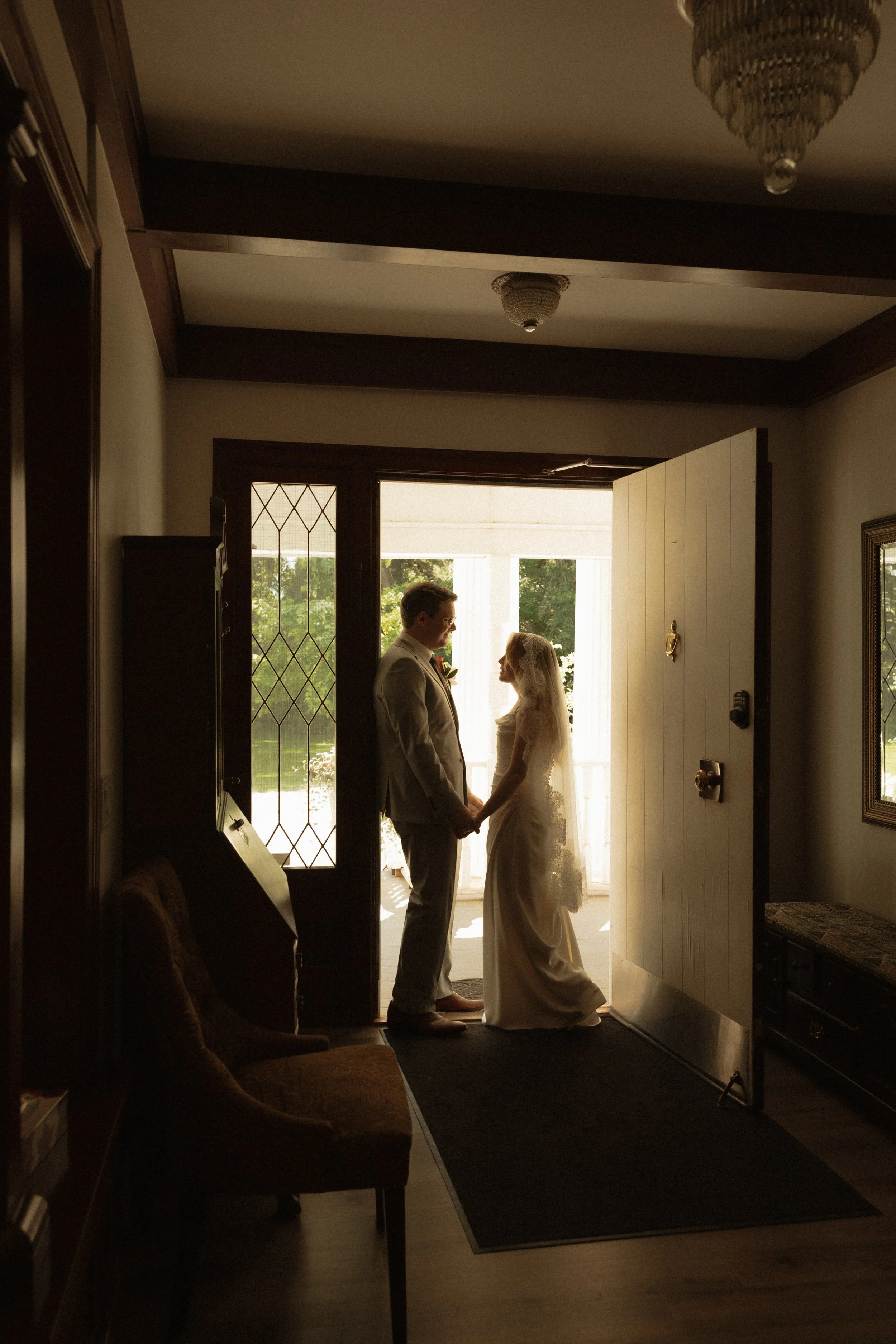 bride and groom at the norland historic estate
