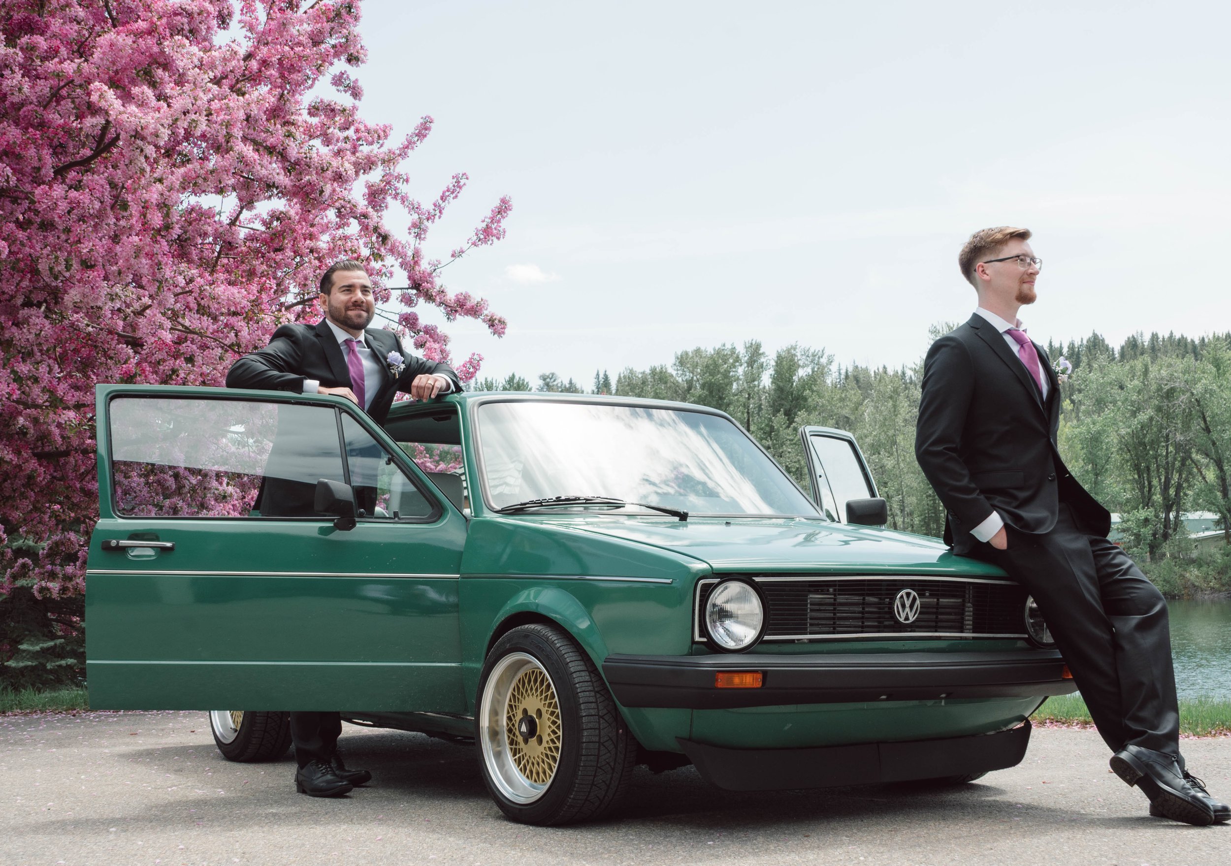 vintage green car