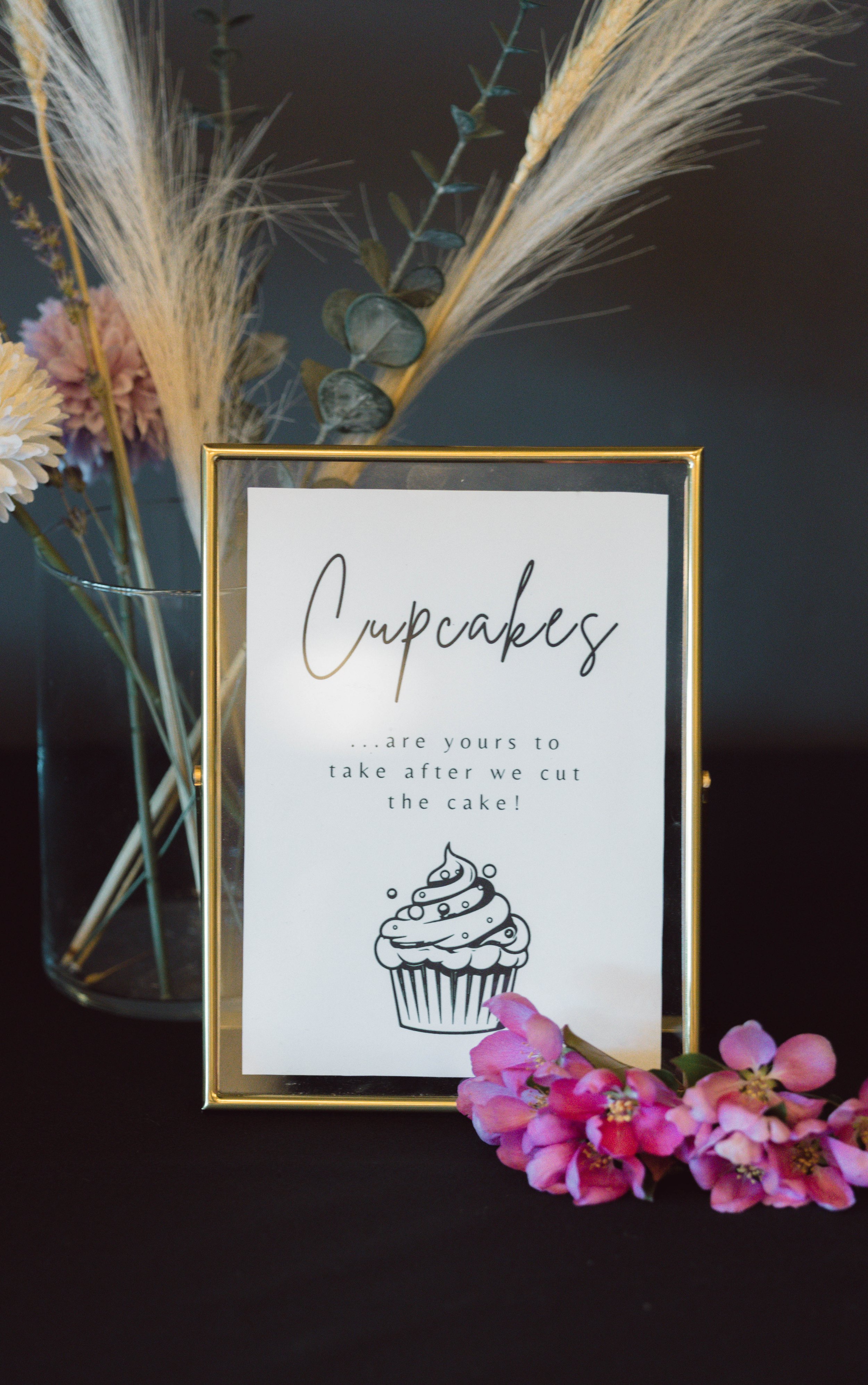 cupcake wedding sign