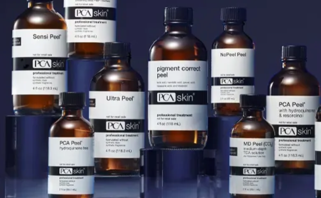 Image of a variety of PCA peels in the bottle.