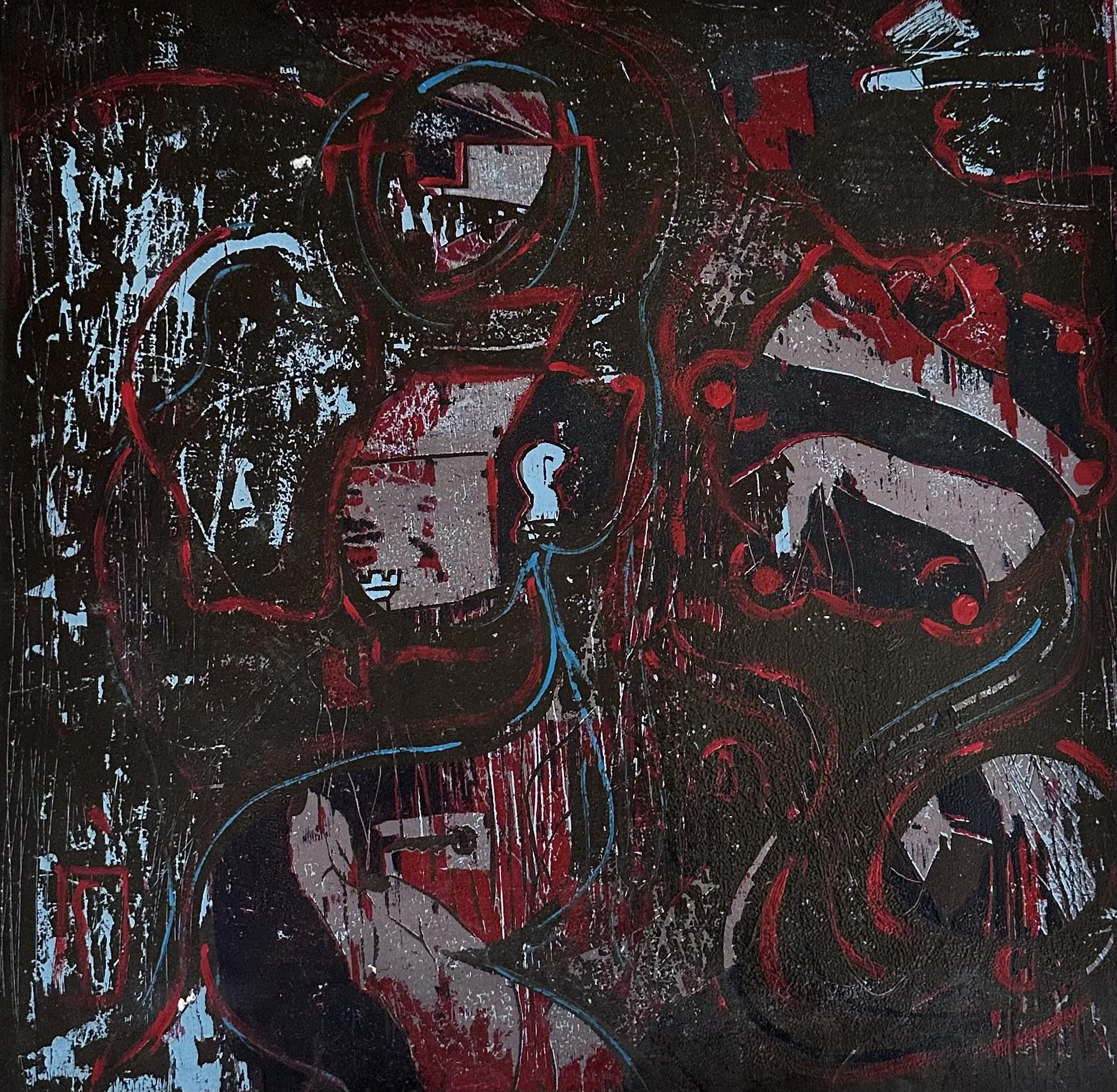 Plays and Games 2014- Woodcut Print on Paper - 60x60cm 🟢