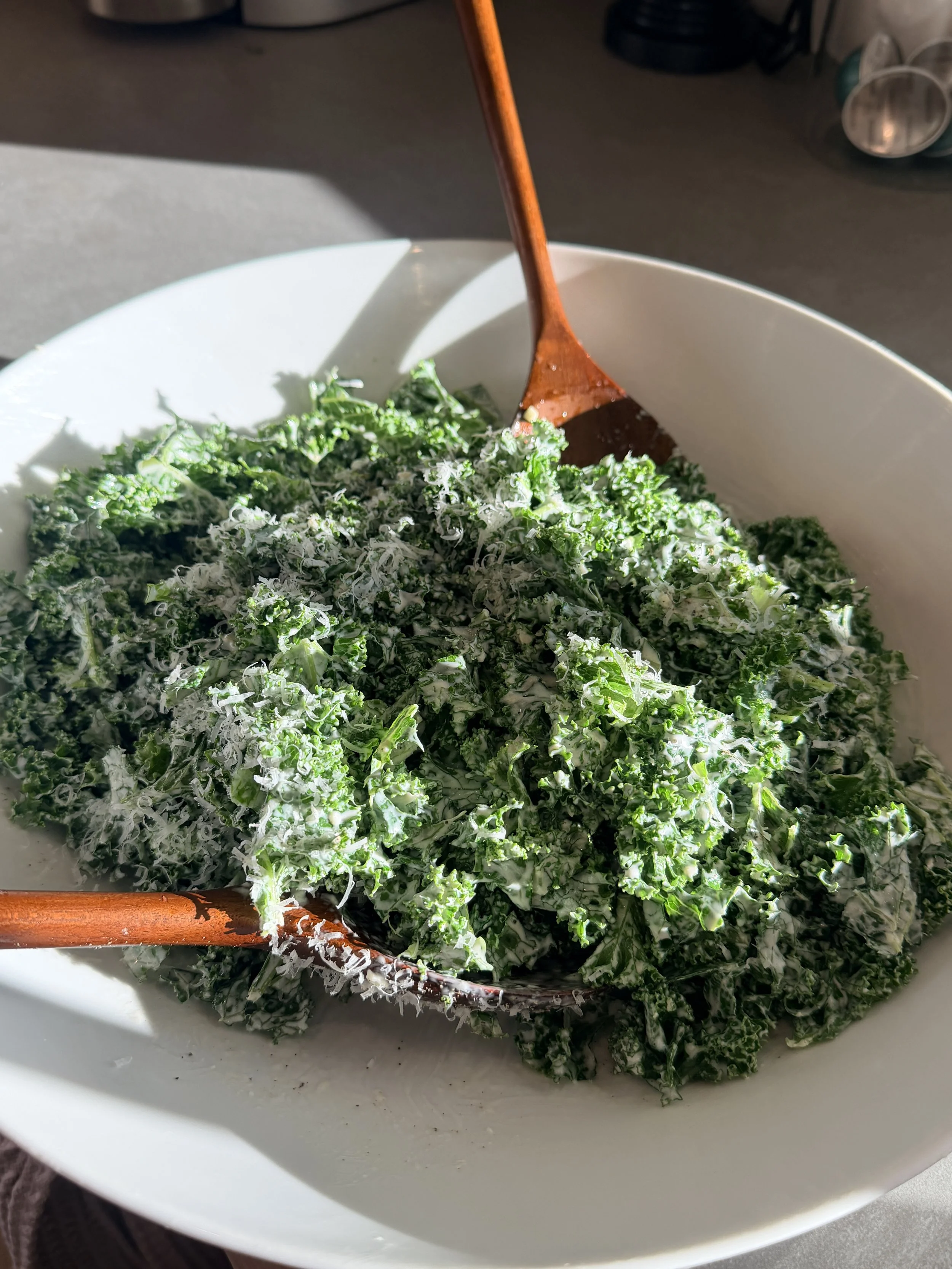 Creamy Kale Caesar Salad