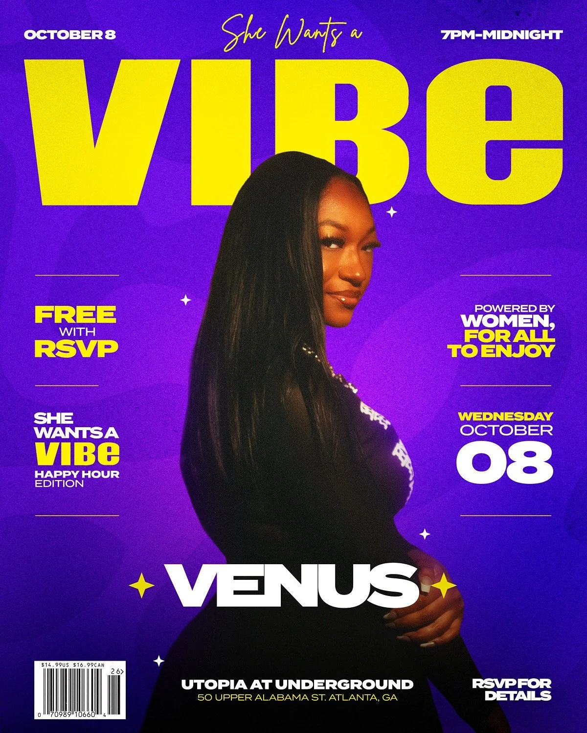 Powered by ladies, For all to enjoy! It&rsquo;s almost time to unwind, sip, and vibe out at @utopialoungeatl 🍷💃🏽

📍 Utopia at Underground 🗓 Wednesday, October 8th| 7PM&ndash;Midnight 🎶 Sounds by @kiyalacey &amp; @soooovenus 

🥂 Free with RSVP!