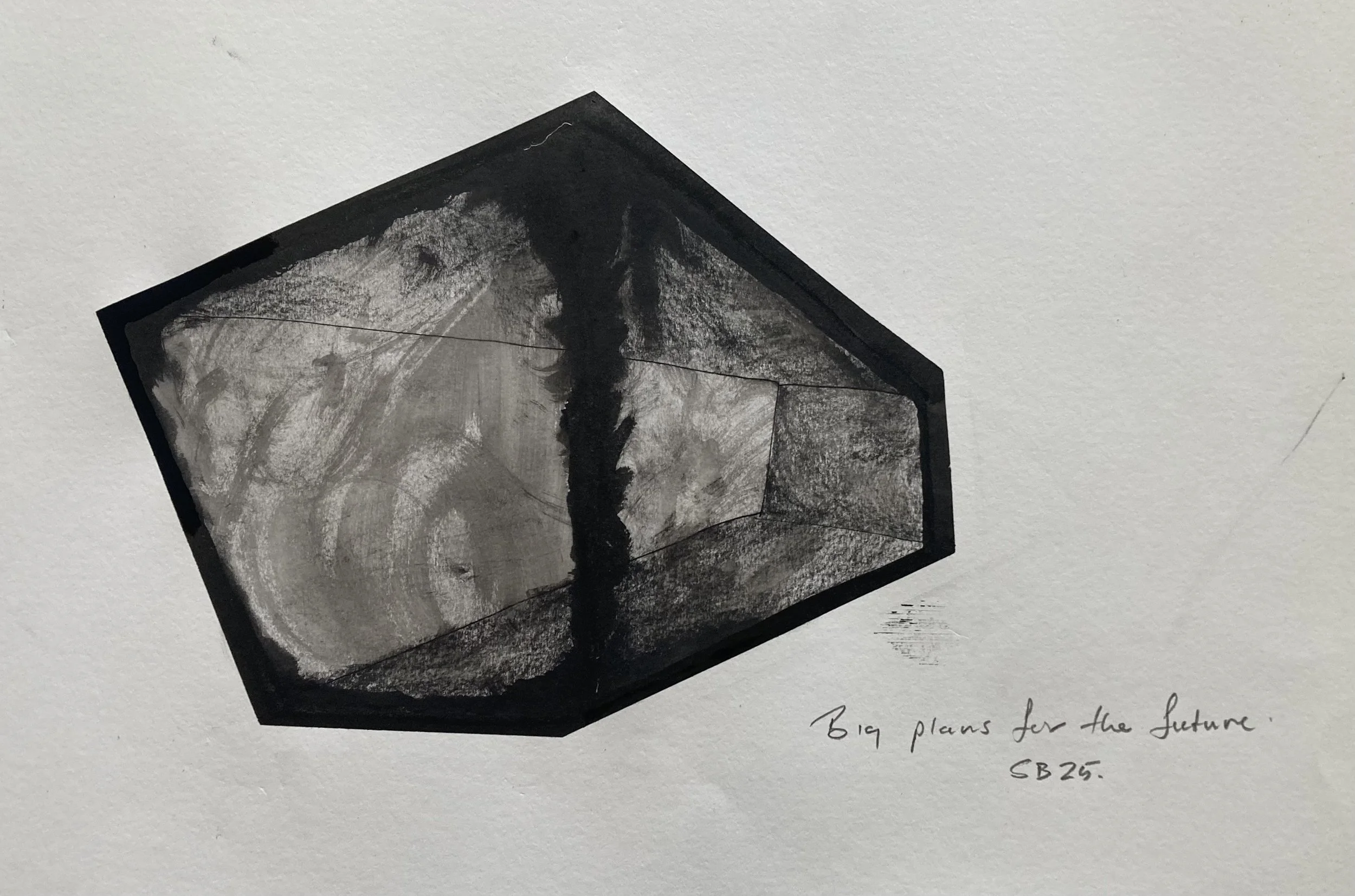 Big plans for the future: Graphite and ink on paper.