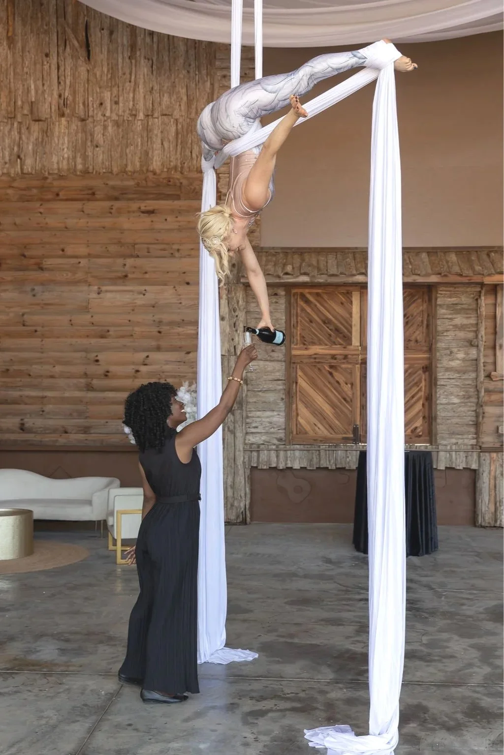 aerial bartending at legacy farms