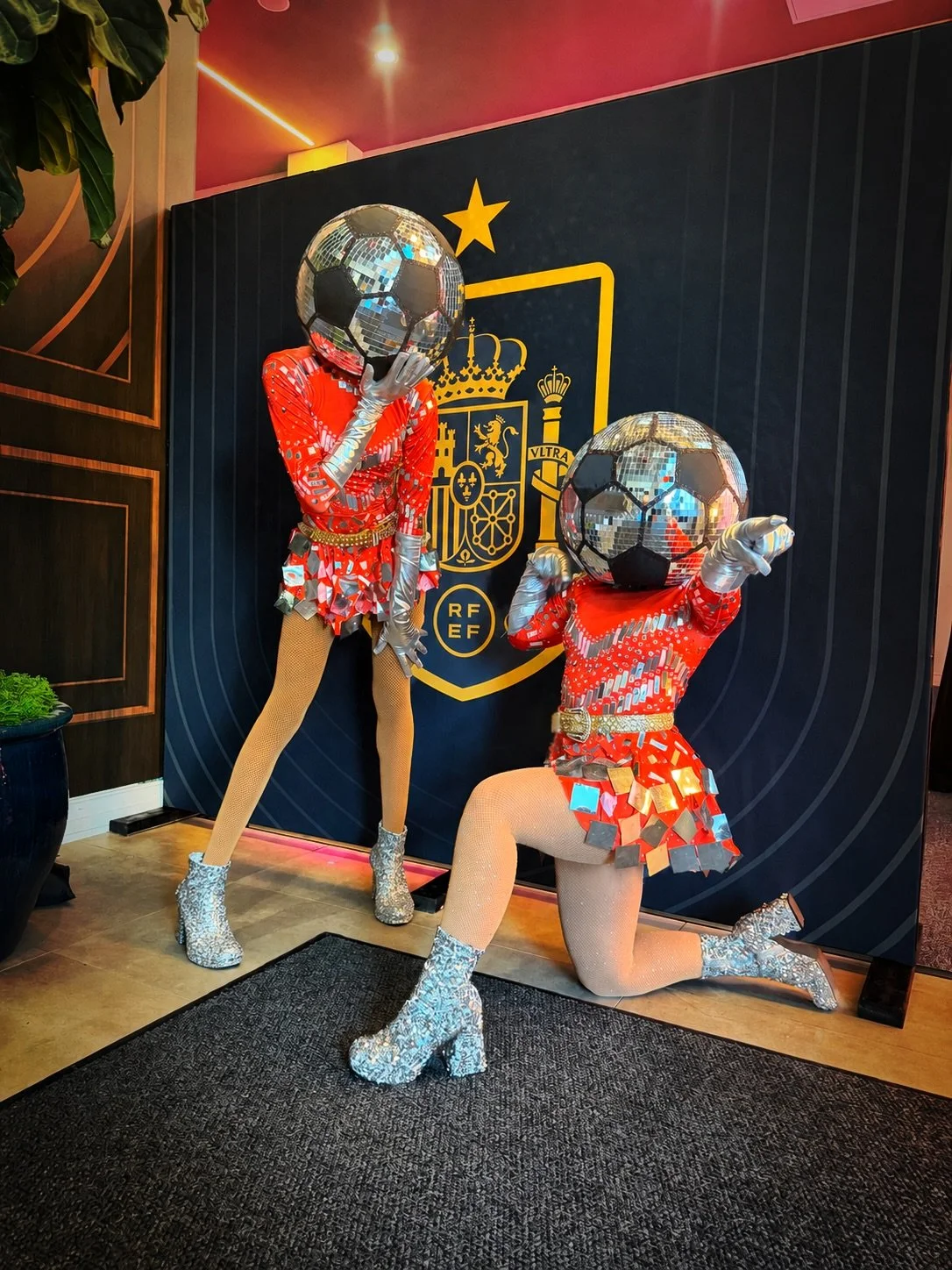 Disco Ball Soccer Ball Head Performers