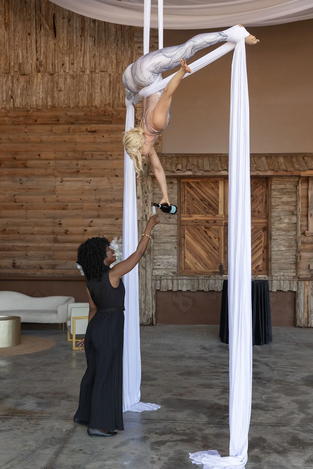 aerial bartending at legacy farms